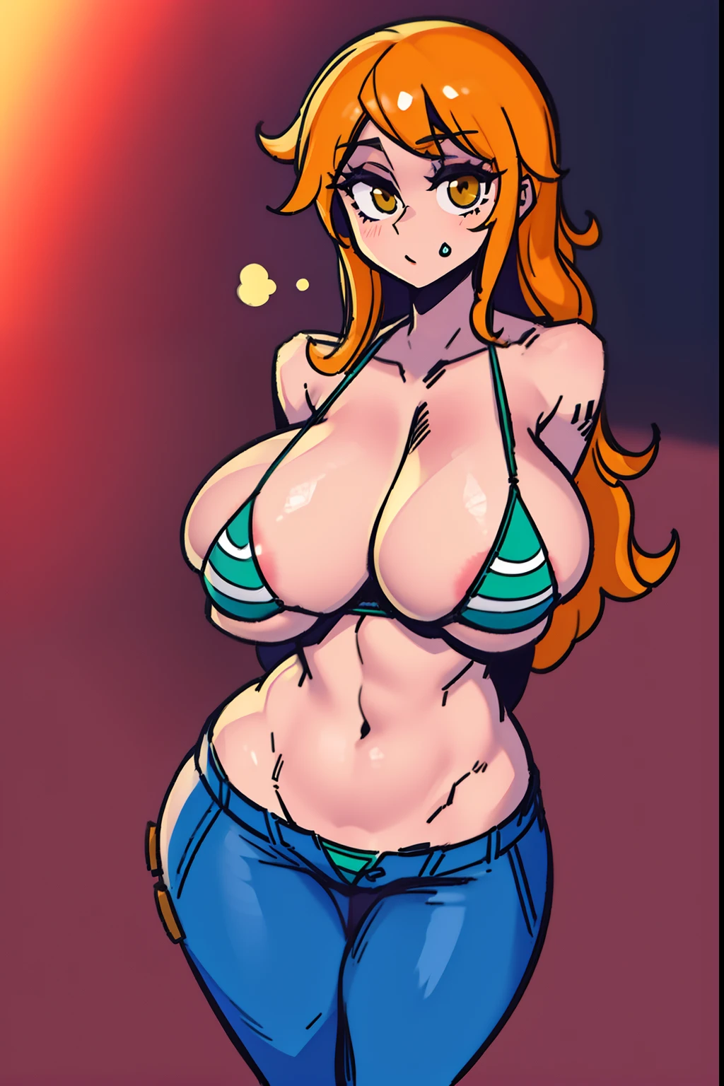 Nami, cabelos ruivos, big boobs, full body
