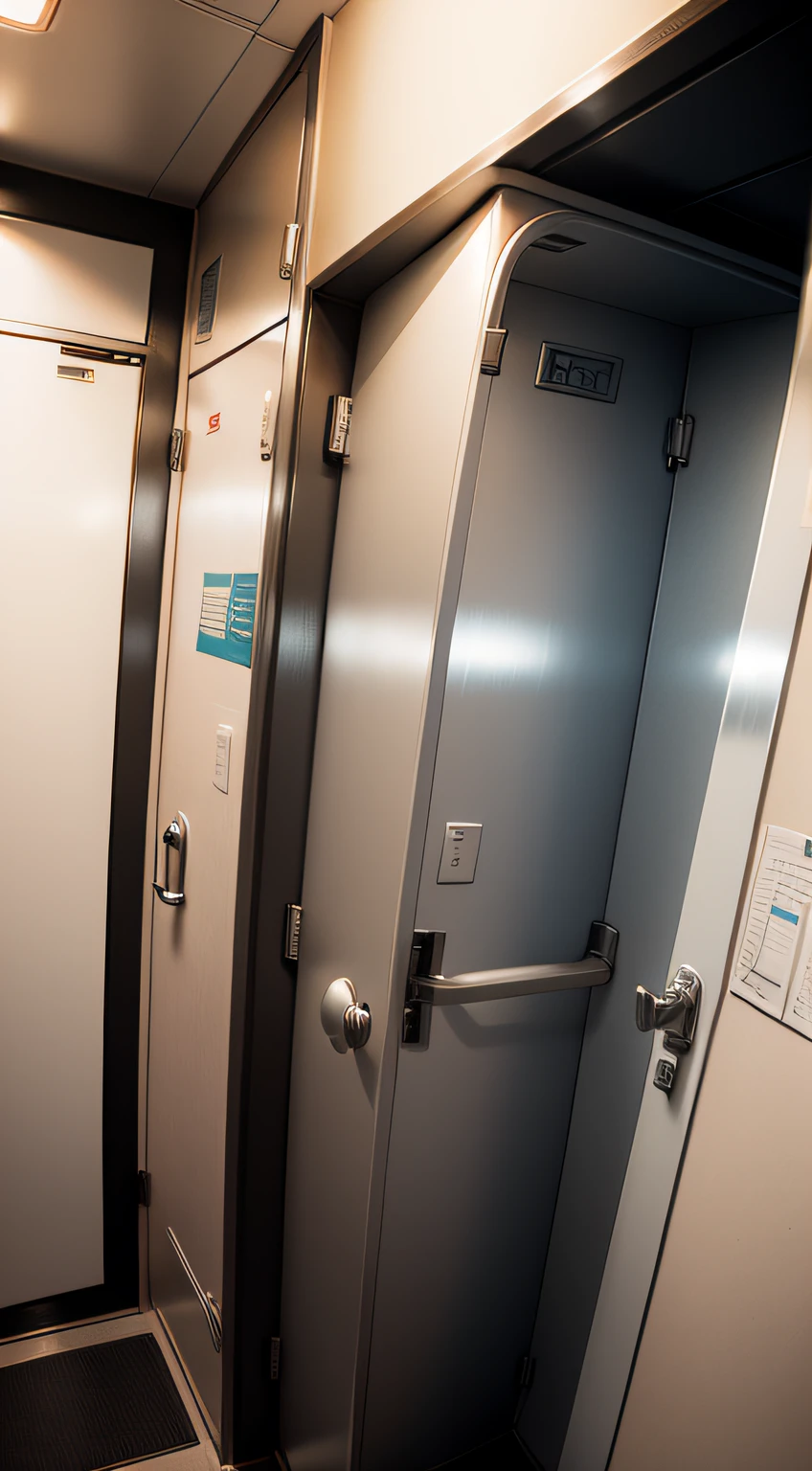 toilet door, airplane
