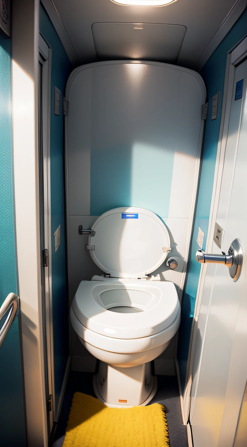 toilet door, airplane