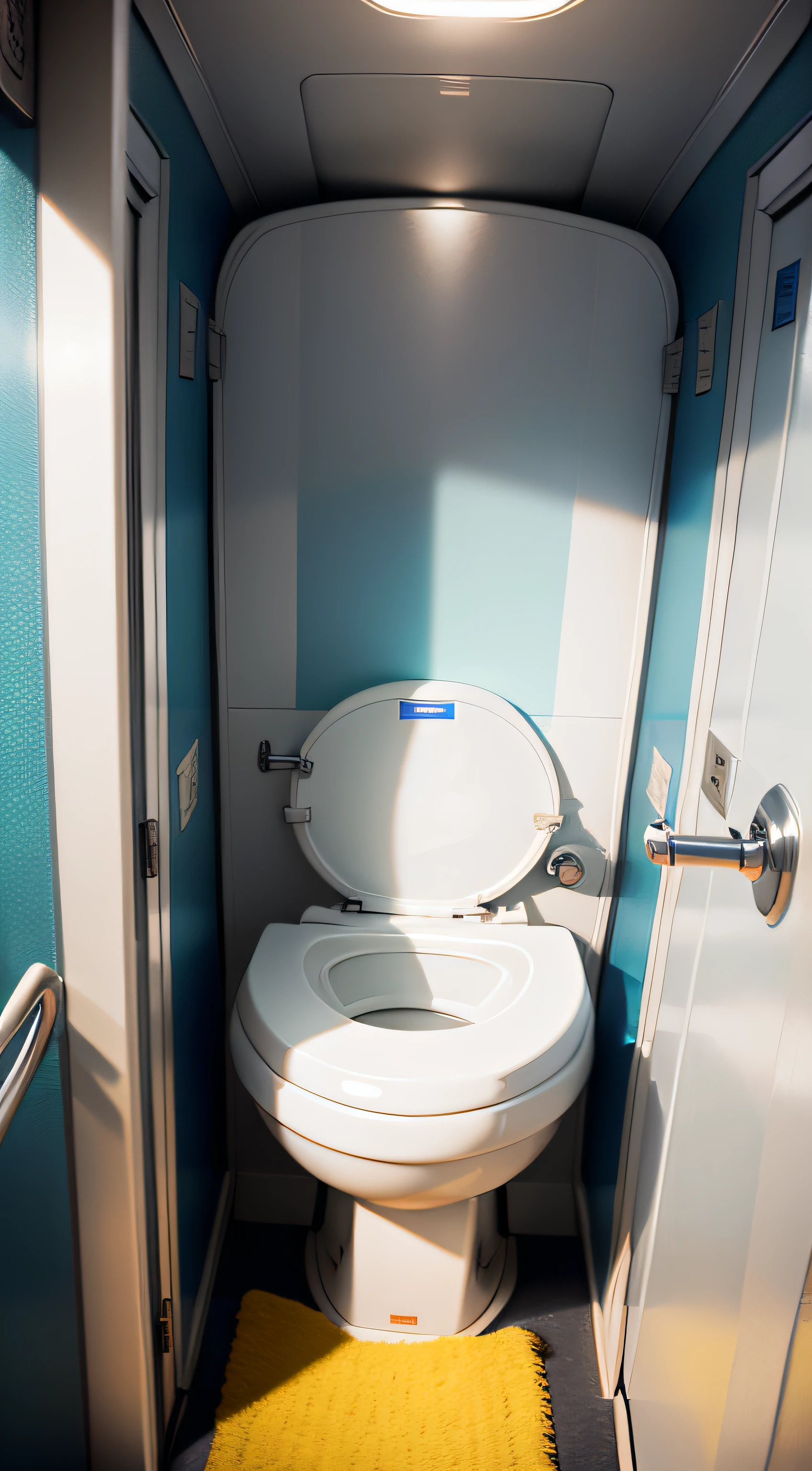 toilet door, airplane