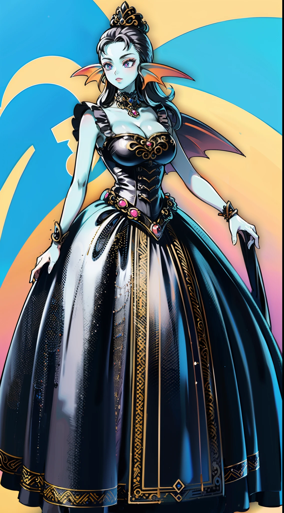 8K,High quality,Anime,married woman,Beautiful,clean,Bright,highlight in eyes,y,ultra gigantic titersized tits,Er,,bea line art. Blue skin, well-drawn ears, Blue and orange gradient fins, Blue and orange gradient fins at back,
Black full-length tights costume, Black full-length tights costume, Black full-length tights costume, Black full-length tights costume, Black full-length tights costume, Black full-length tights costume, Black full-length tights costume, Black full-length tights costume, Black full-length tights costume,
