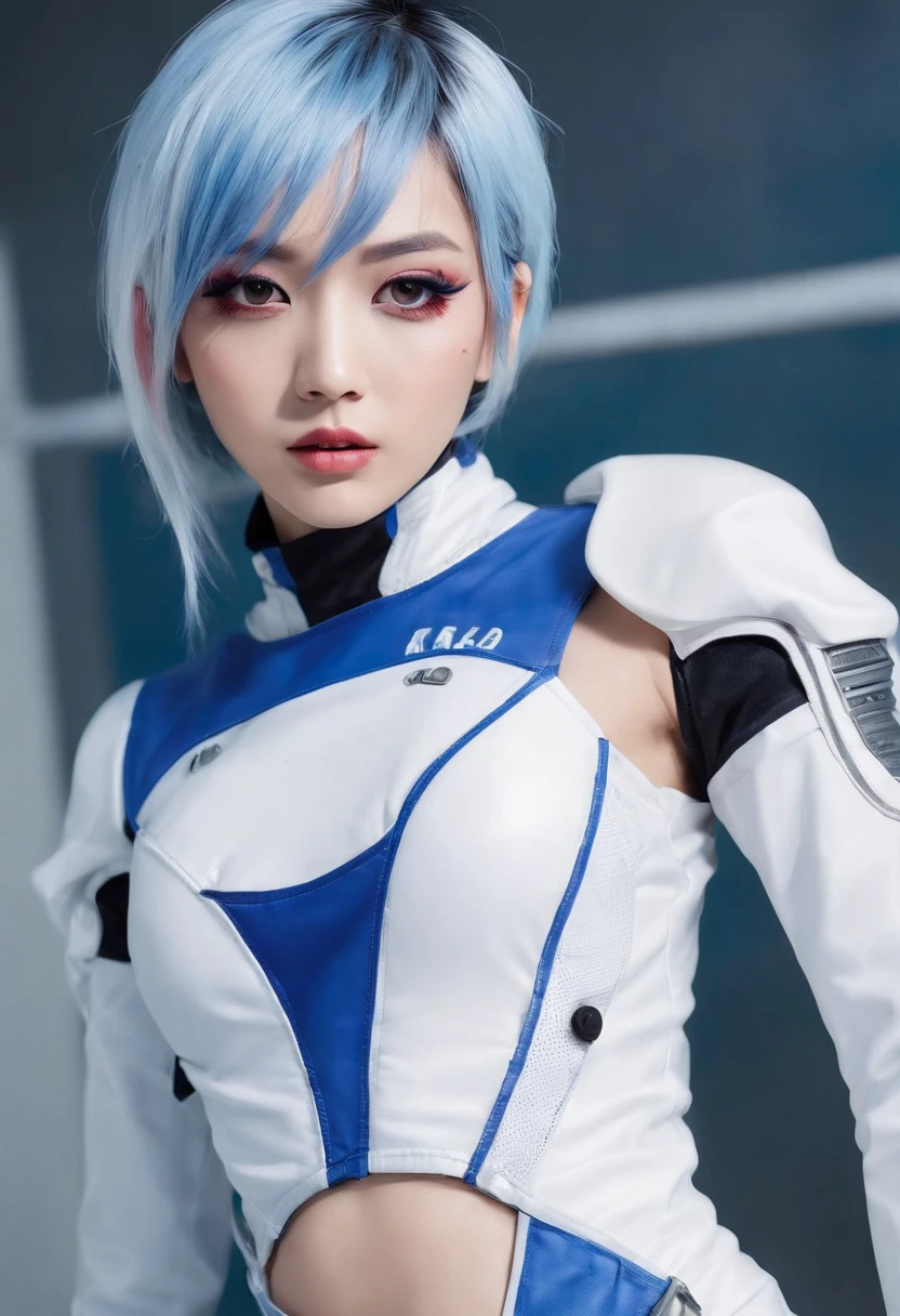 full body ground shot of futuristic technologic scifi shiny hooded armored white cyan and triadic colors hooded cyborg ninja south american xxmixgirl, mechanical arms detailed face hoodie techwear plate armor photoshoot in urban cyberpunk full moon night background, cherry blossom blowing from trees, 8k, hyperdetailed masterpiece cinematic, atmospheric cyberpunk stunning, guerilla group street fashion (art by Yoji Shinkawa Yoshitaka Amano ), full body, detailed, realistic, 8k uhd, high quality, professional color grading, soft shadows, no contrast, clean sharp focus, ground shot, side view