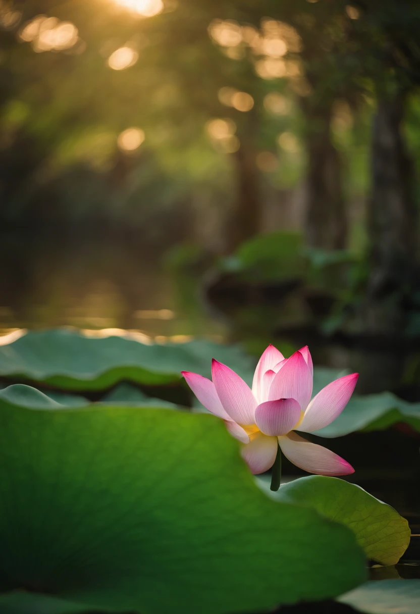 Lotus leaf,Long lotus canopy,Long lotus flowers,Simple,The picture is clear,ren,adolable