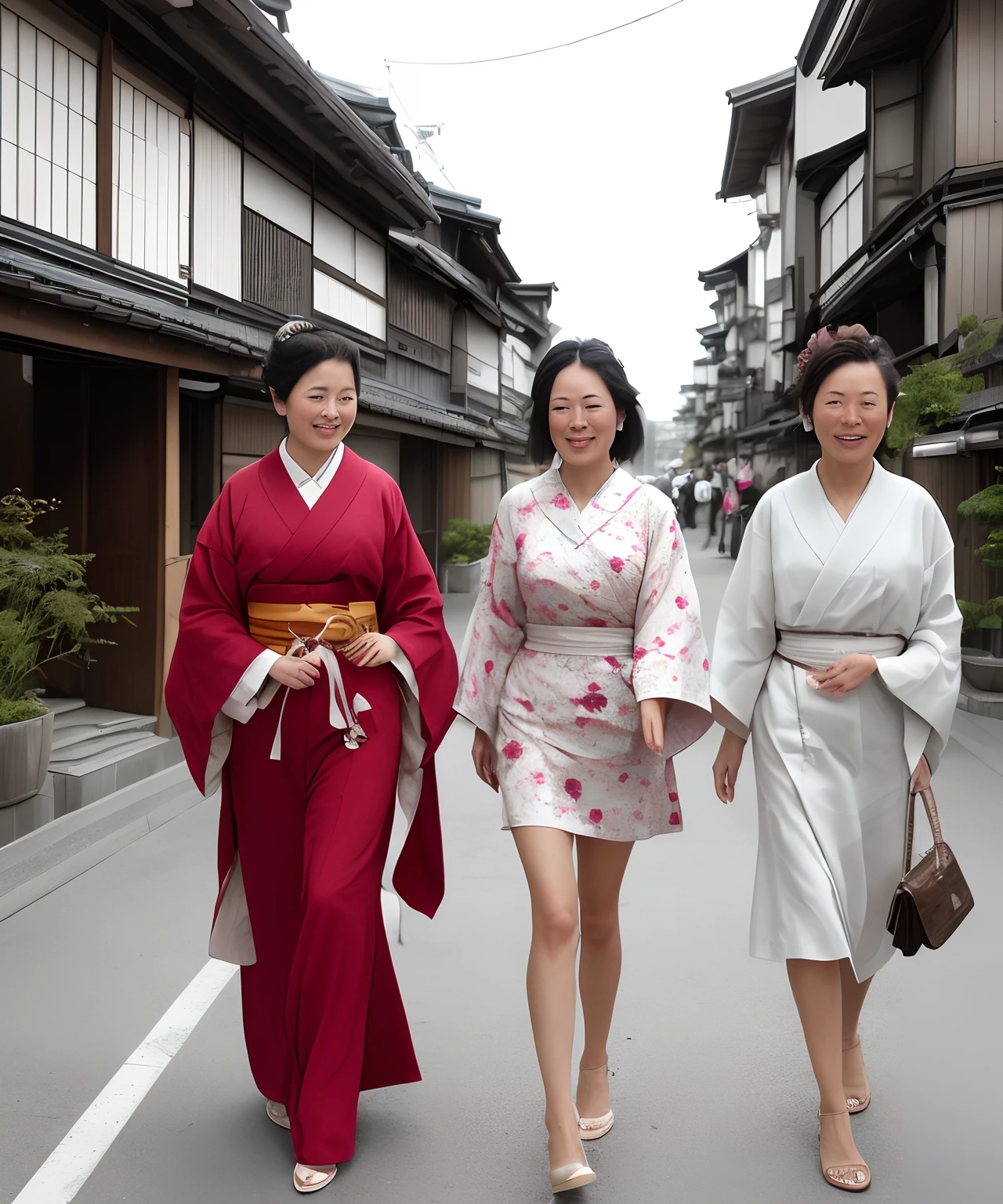 Healthy woman blanche lightly dressed japanes
