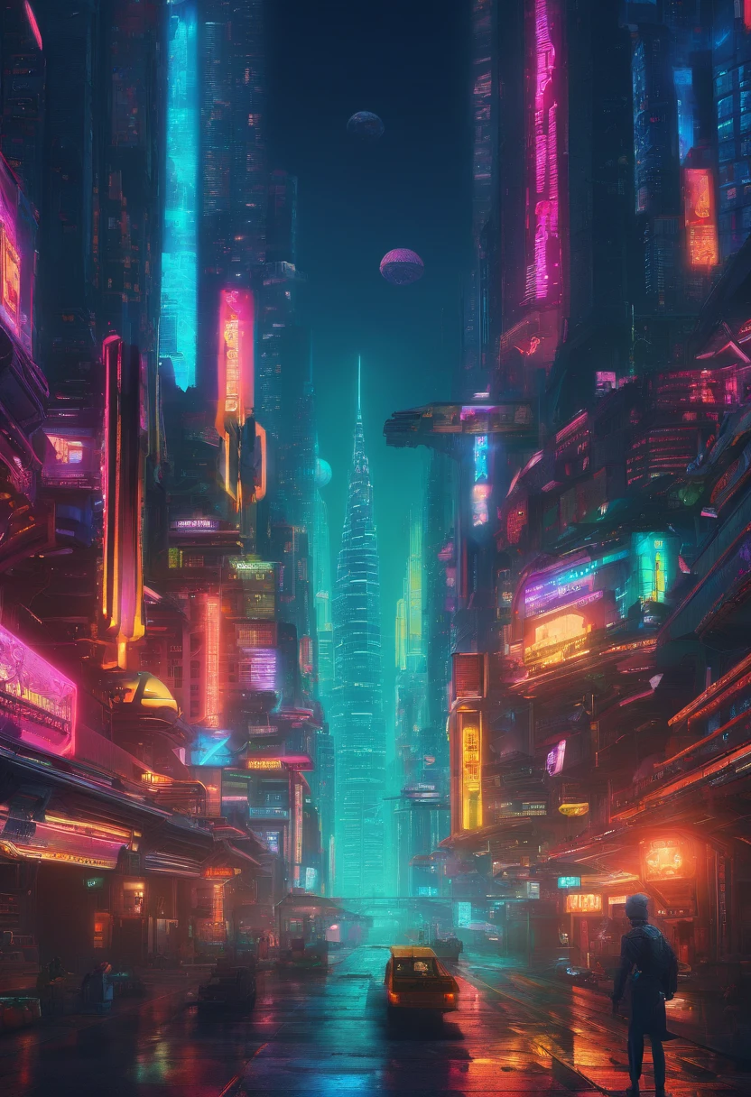 cyberpunked　Futuristic cities　A space station　utopian　A beautiful futuristic city lined with skyscrapers　planet earth　dream　Anti-gravity world　ＳＦ城市 　２５century　epcot　flying vehicles