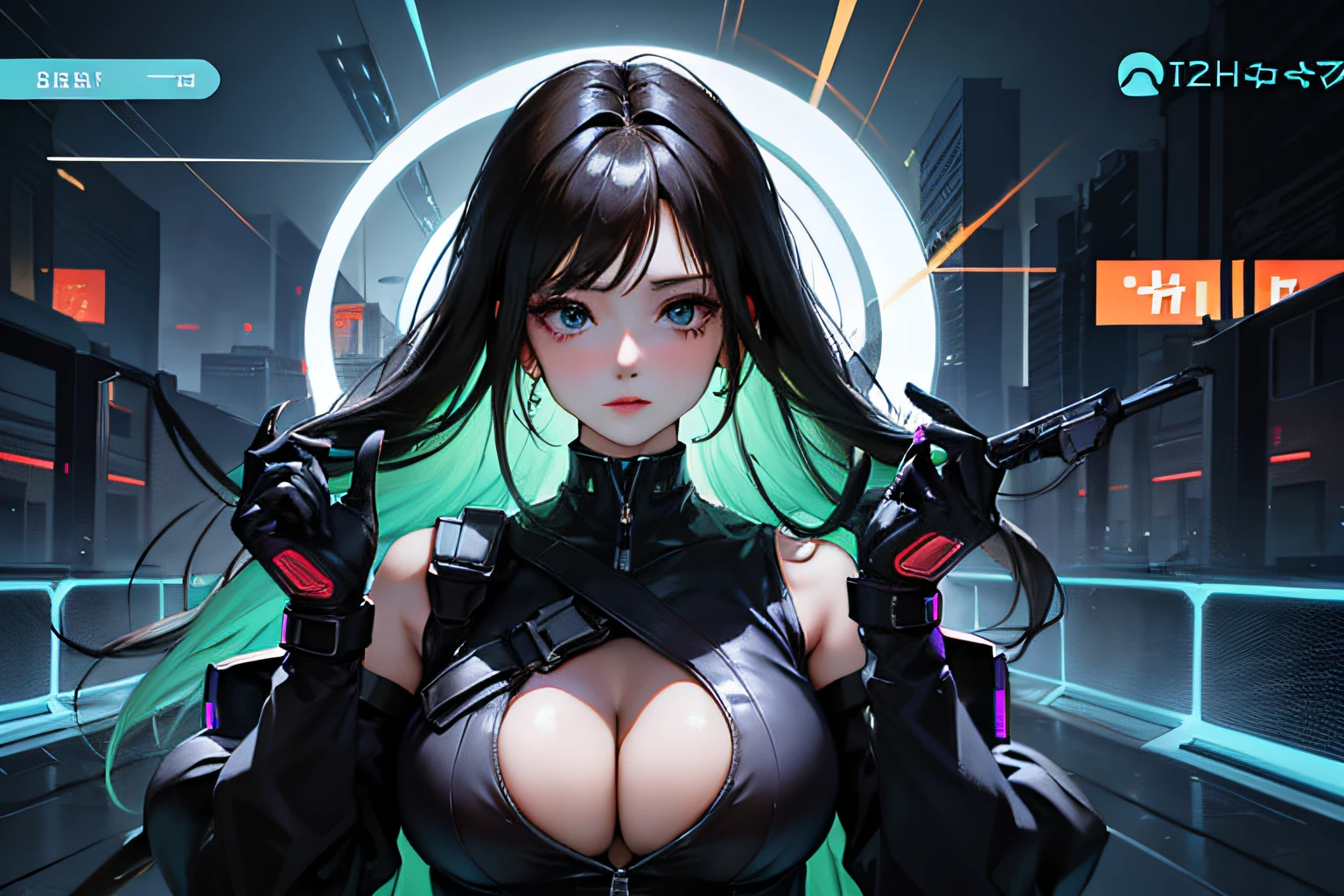 cyberpunked、Beautuful Women、Super super huge big