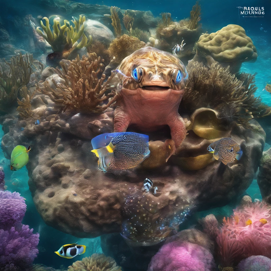 mundo aberto，Akalandis sob o mar，Fantastic colors，Depicting the celestial underwater world，Clear water fluctuations，Bubbles in the water float，tiro muito grande angular，Fantastic artistic expression，