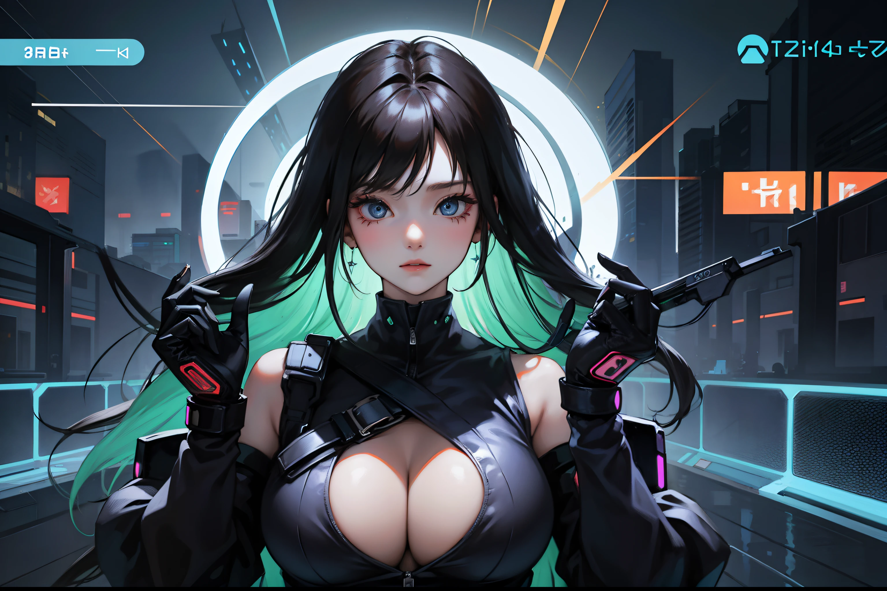 cyberpunked、Beautuful Women、Super super huge big