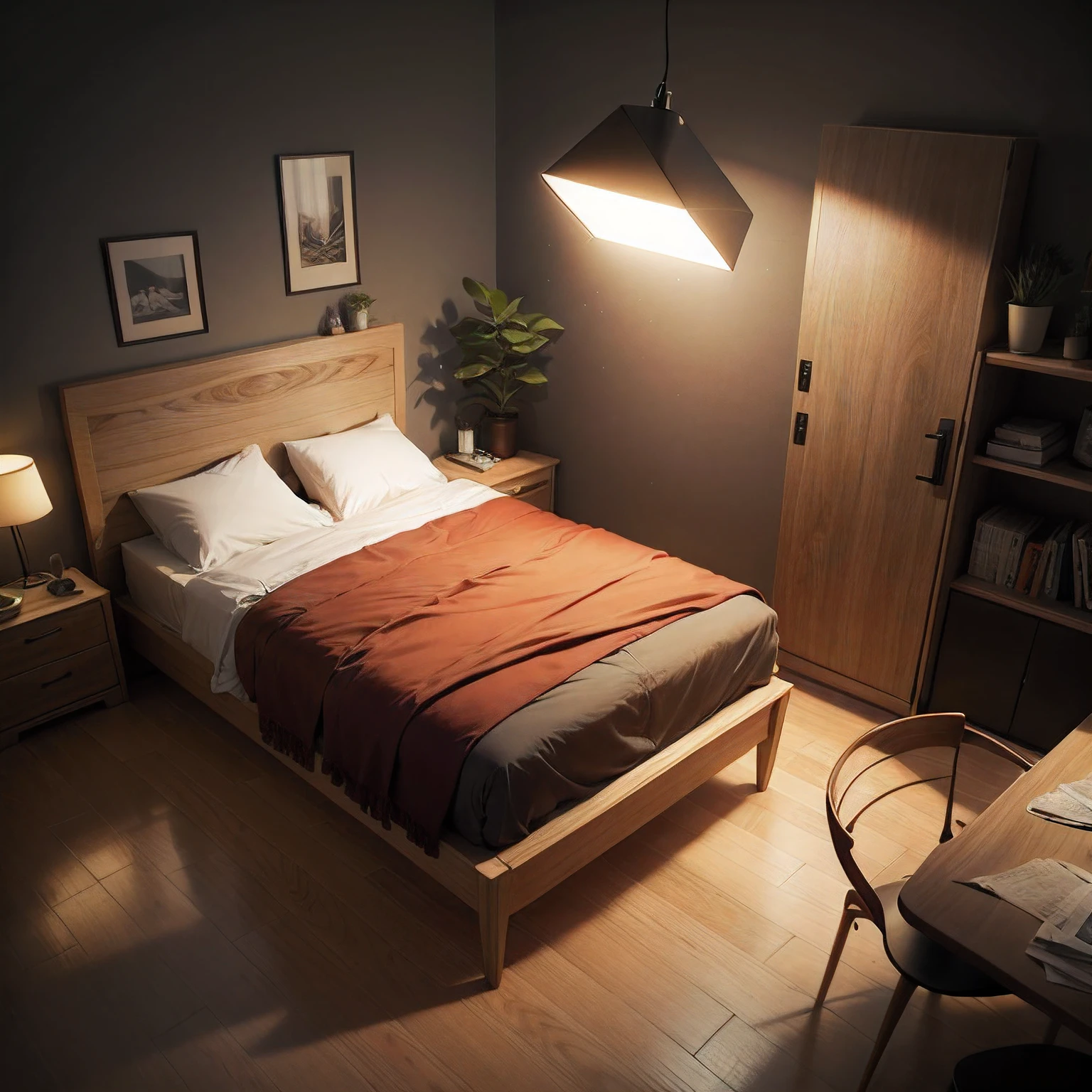 isometric bedroon lighting