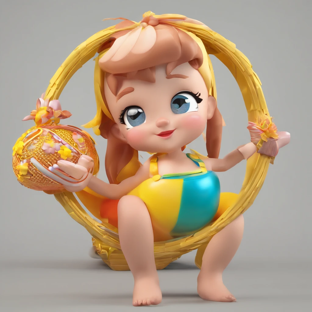 super bonito IP menina por pop mart, olhos brilhantes, querubim,Vestidinho branco, argila, Modelos, um brinquedo de caixa cega, Brilhante e delicado,fundo limpo, Bom brilho, 3D rendering of,best quality