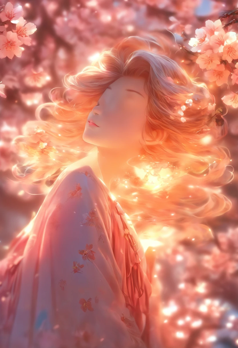 (highres:1.2, realistic:1.37), vibrant colors, surreal, ethereal, enchanting, (fantasy, whimsical:1.1), female, cherry blossom, hybrid, (detailed, intricate:1.1) floral patterns, magical, (flowing, long) hair, (delicate, graceful) pose, (luminous, glowing) skin, (exquisite, intricate) costume, (dreamlike, hazy) background, (soft, gentle) lighting