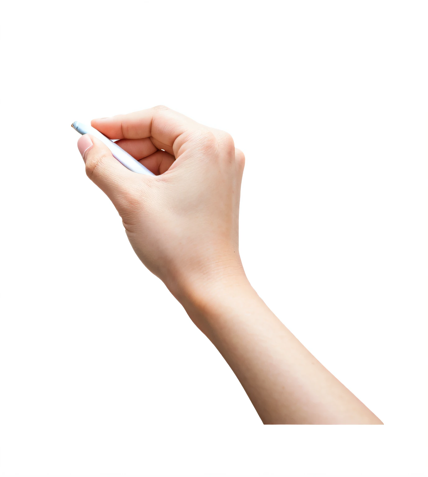 Someone pointed at it with a cell phone in their hand, high detail of a hand, holding pencil, women hand, Technology, human hand, hands retouched, corrected hand, hand sign, slightly pixelated, pixeled stretching, handpainted, bump in form of hand, realistic hand, accurate fingers, high - key, high key, Hand model