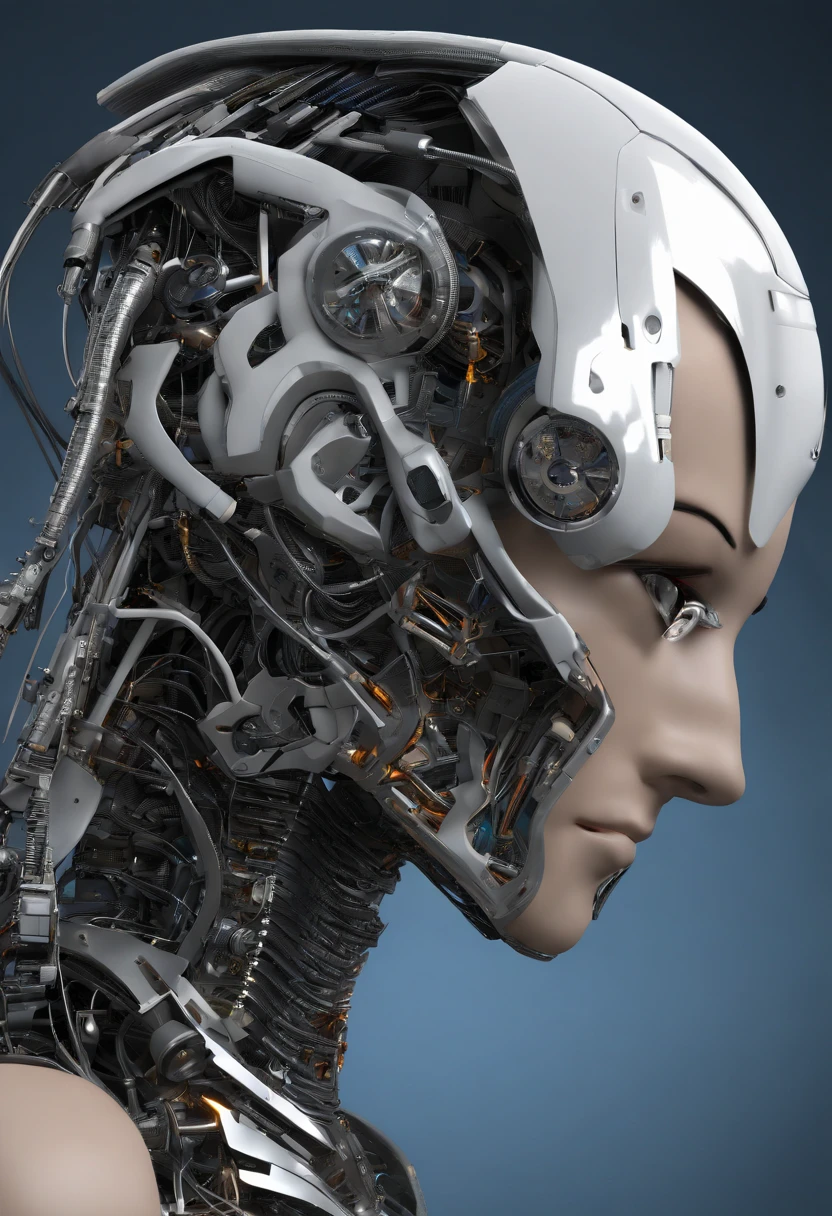 anime, manga, extremely detailed, fixed eyes, handsome, ikemen, android, robot, animatronic, male, man, brown hair, long hair, thick hair, human face, android body, robotic body, ear receivers, Robot Ears, Mechanical Ears, Ear Modules, Ear Orbs, Ear Apparatus, Robotic Auditory Sensors, Audio Receptors, Ear Enhancements, Auditory Augmentations, Cybernetic Ears, Auricular Mechanisms, Audio Transducers, Auris Cybertech, Auditory Prosthetics, Sound Receivers, Ear Augmentation Units, Aural Modules, MechNecks, RoboNecks, Cybernetic Necks, Neck Enhancements, Cervical Cyborgs, Machine Spines, Mechanical Napes, Neck Upgrades, Artificial Vertebrae, Cervical Cybernetics, Neck Prosthetics, Robotic Cervix, Artificial Cervical Units, Cervical Augmentation Systems