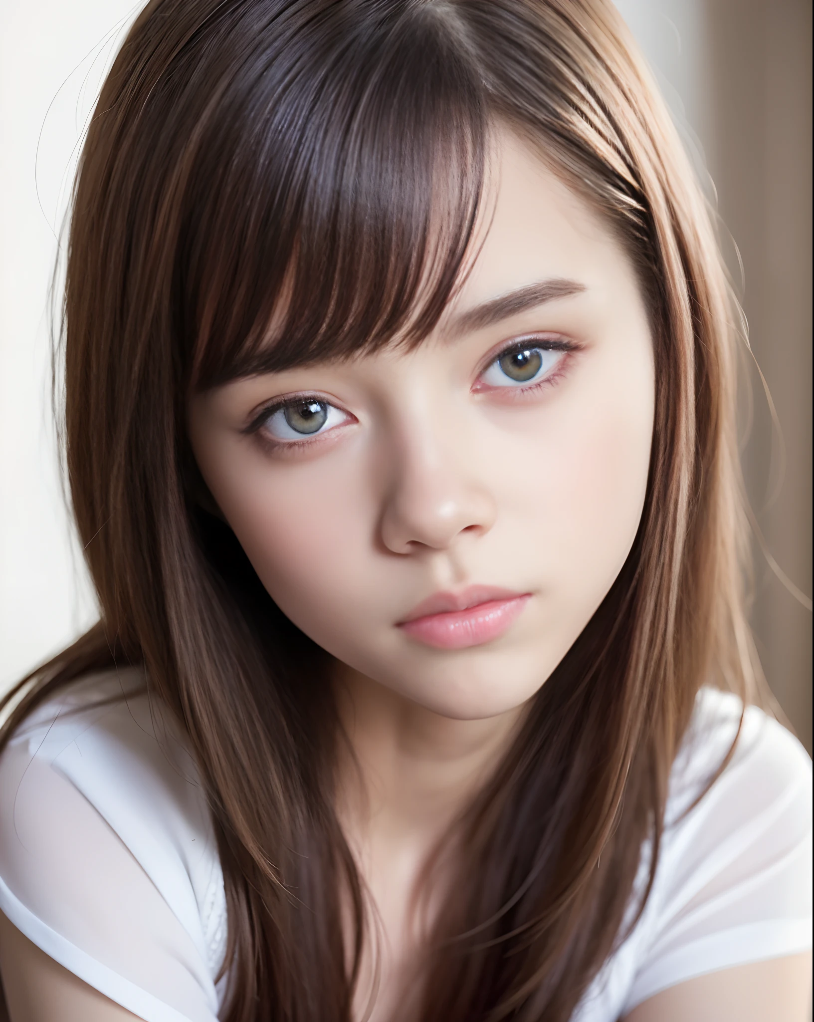 realisitic、Photorealsitic、(8K、Raw photography、top-quality、​masterpiece:1.2)、ultra-detailliert、超A high resolution、
1girl in、Very beautiful 14-year-old Scarlett Johansson, extremely detailed eye and face、beatiful detailed eyes、
cinematric light、medium shot、Naturally closed mouth、(((Perfectly round natural)))、Pupil pattern iris of Caucasian woman with very high definition eyes)))