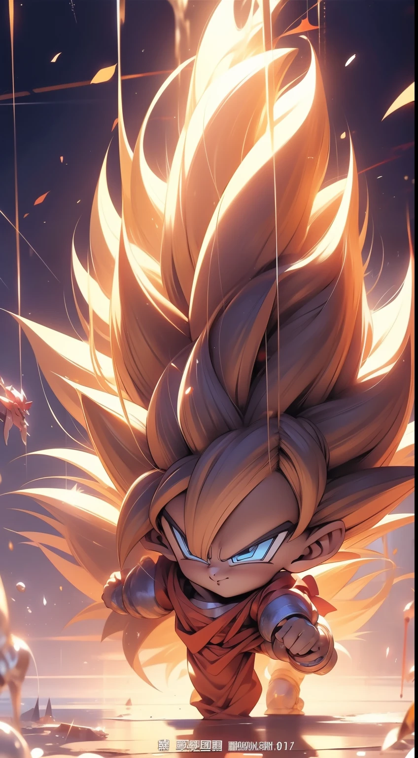 MasterPiece，exceptionally high details，best best quality，Dragon Ball，monkey king，Super Saiyan，1个覆盖高达铠甲的monkey king，There was lightning all over the body，Silver lightning，The Monkey King and Gundam are perfectly integrated，Full body perspective