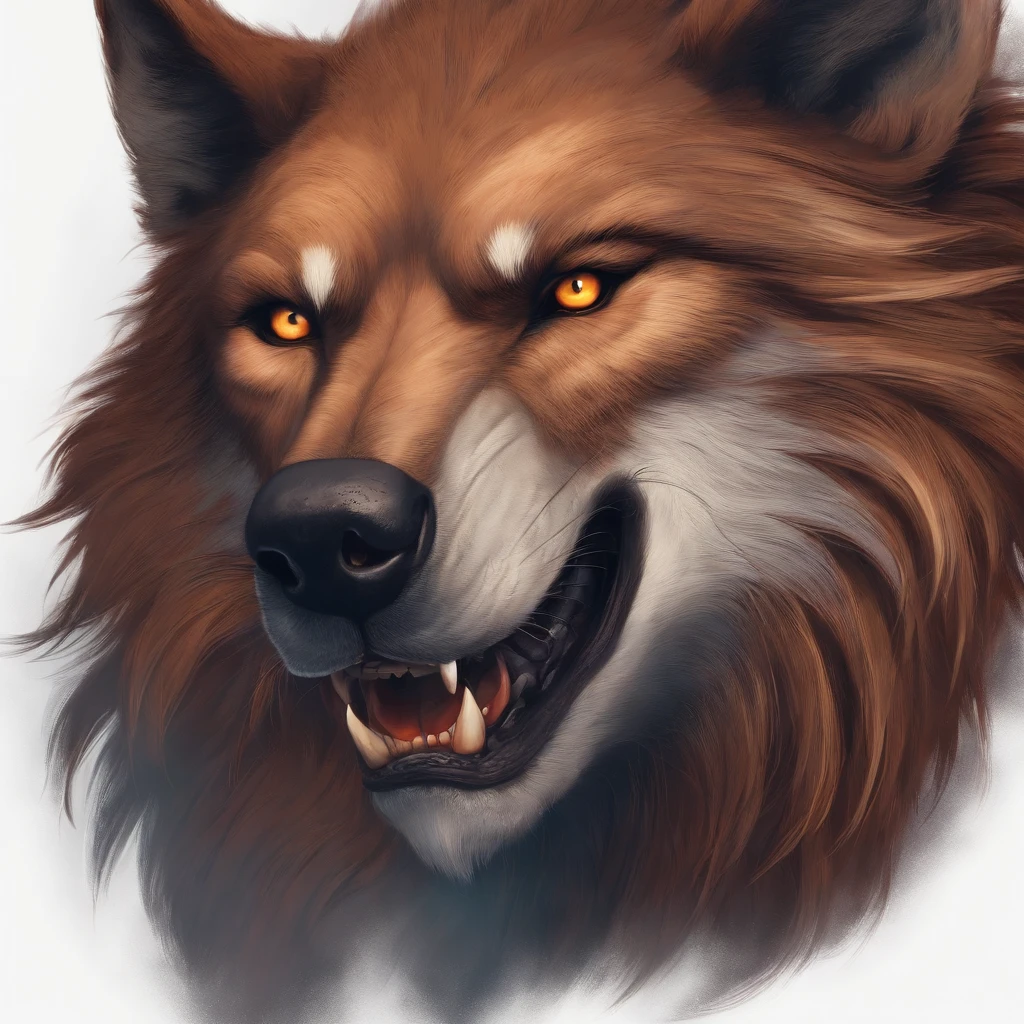 A fierce werewolf with human features