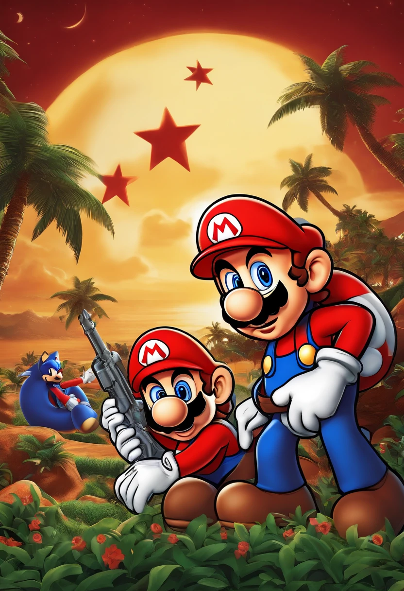 MARIO BROS CONTRA SONIC NA LUA