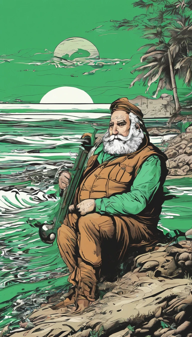 Man standing with physiognomy Huge obese belly Chubby Morbid belly and chubby, He's bearded, idade 65, He's holding a piece of fishing gear, vara de pesca. he's naked, (((usando apenas sunga verde))), wearing on his head black cap and black T-shirt dress. beach setting, nacionalidade, Grego, canadense, africano, Italiano, German, Romano, Espanhol, americano, Australiano, havaiano, new zealand, Croata, Polish, Mexicano, German, Japanese, arabic, brasileiro, Espanhol, Belga, Turco, english), folhas de outono, retrato bonito da fantasia, retrato bonito da arte da fantasia, retrato surreal bonito, retrato da fantasia, retrato da arte da fantasia, retrato de fantasia fosco detalhado, Retrato de fantasia sombria, bela arte digital, lindo arte digital, Fundo sonho preto surreal, arte fantasia behance,cinematic light and shadow,K HD | | | |