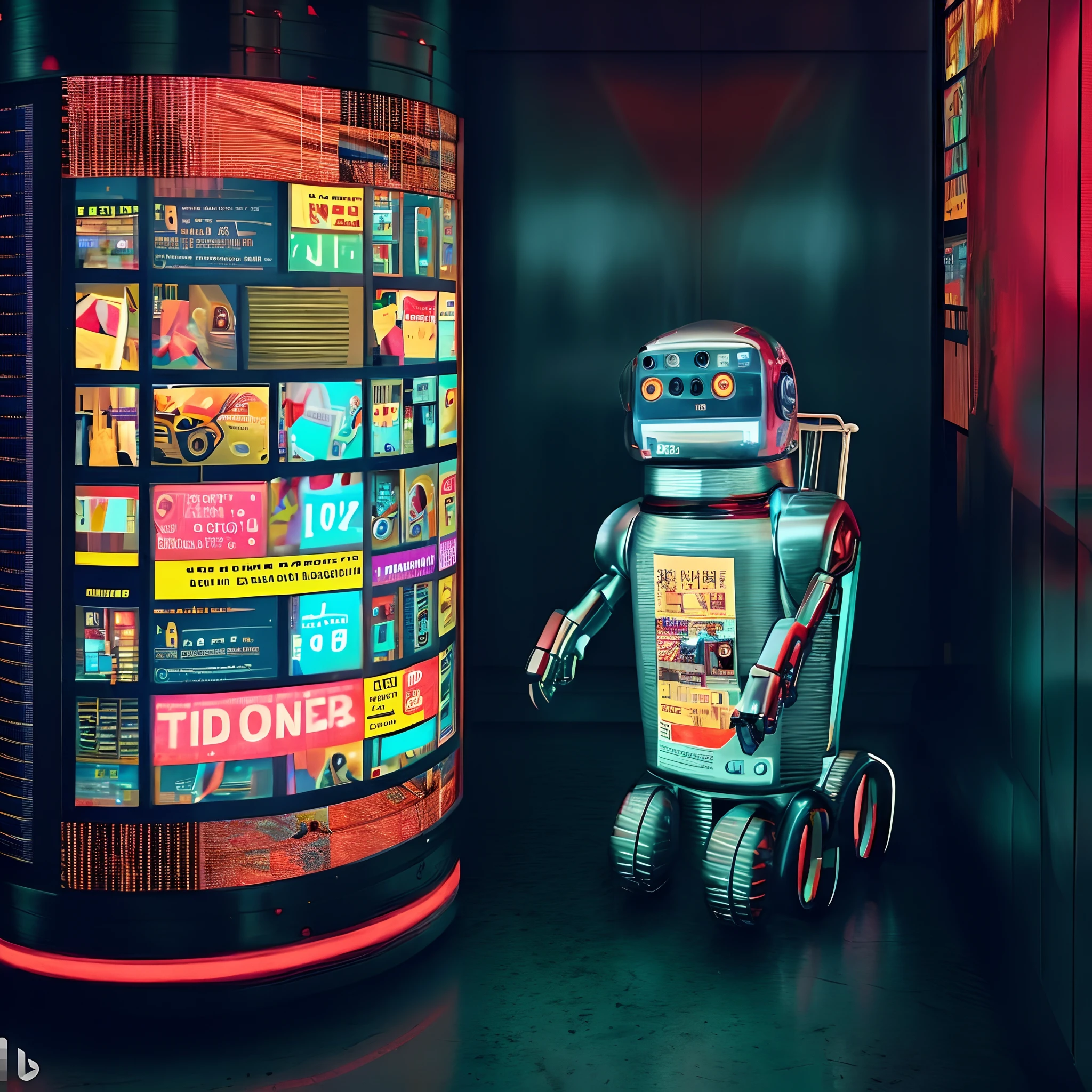 robotic video screen face