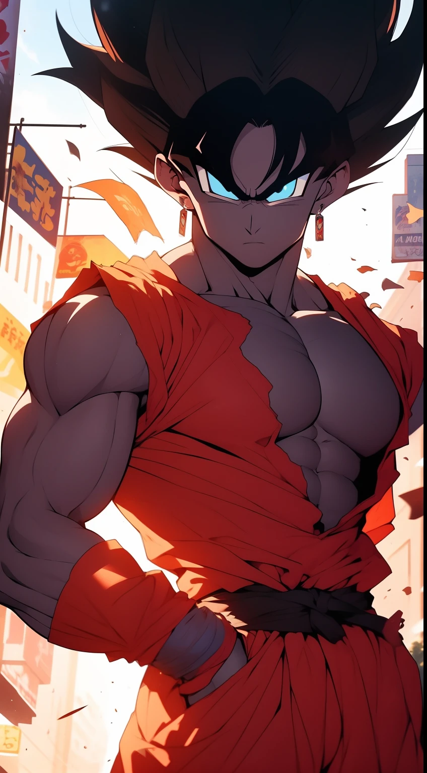 MasterPiece, detalhes excepcionalmente altos, melhor qualidade, Dragon Ball, rei macaco, Super Saiyajin, 1 Monkey King covered with Gundam armor, There were lightning bolts all over his body, cabelos prateados, Silver Lightning, the monkey king and Gundam are seamlessly integrated, perspectiva de corpo inteiro
