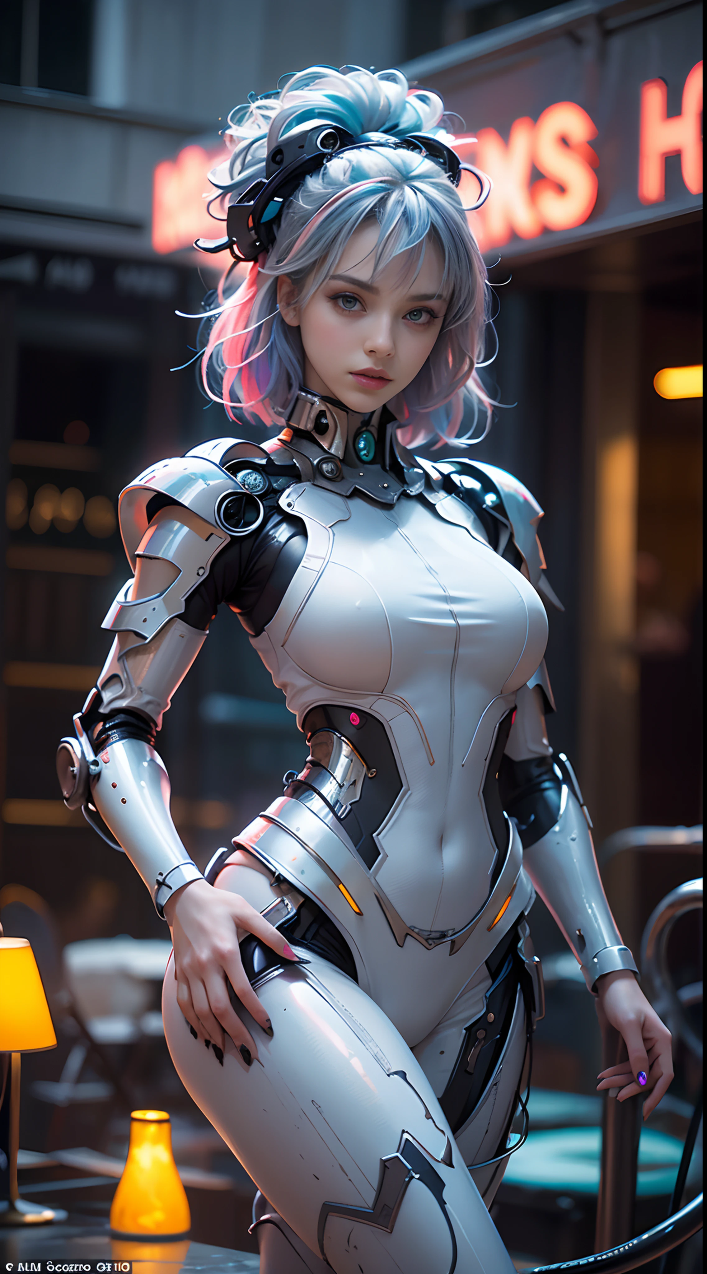 motor irreal:1.4,UHD,La mejor calidad:1.4, fotorrealista:1.4, textura de la piel:1.4, obra maestra:1.8,obra-prima, mejor calidad, 1girl, Chica Ives, mecha, beautiful lighting, (neon light: 1.2), (noche: 1.5), "obra-prima, mejor calidad, 1chica, Retrato de cuerpo entero, pose sensual, ojos azules, cabello multicolor+plata:1.3+rosado:1.3+azul:1.3, Piernas esculpidas y curvas tentadoras, pechos llenos, Cara hermosa, muchas gotas de agua, nubes, twilights, Planta abierta, acuarela, neon light:1.2, noche:1.5, mecha, beautiful lighting, Bright neon light: 1.2, Noche misteriosa inolvidable: 1.5",,hermosas manos finas