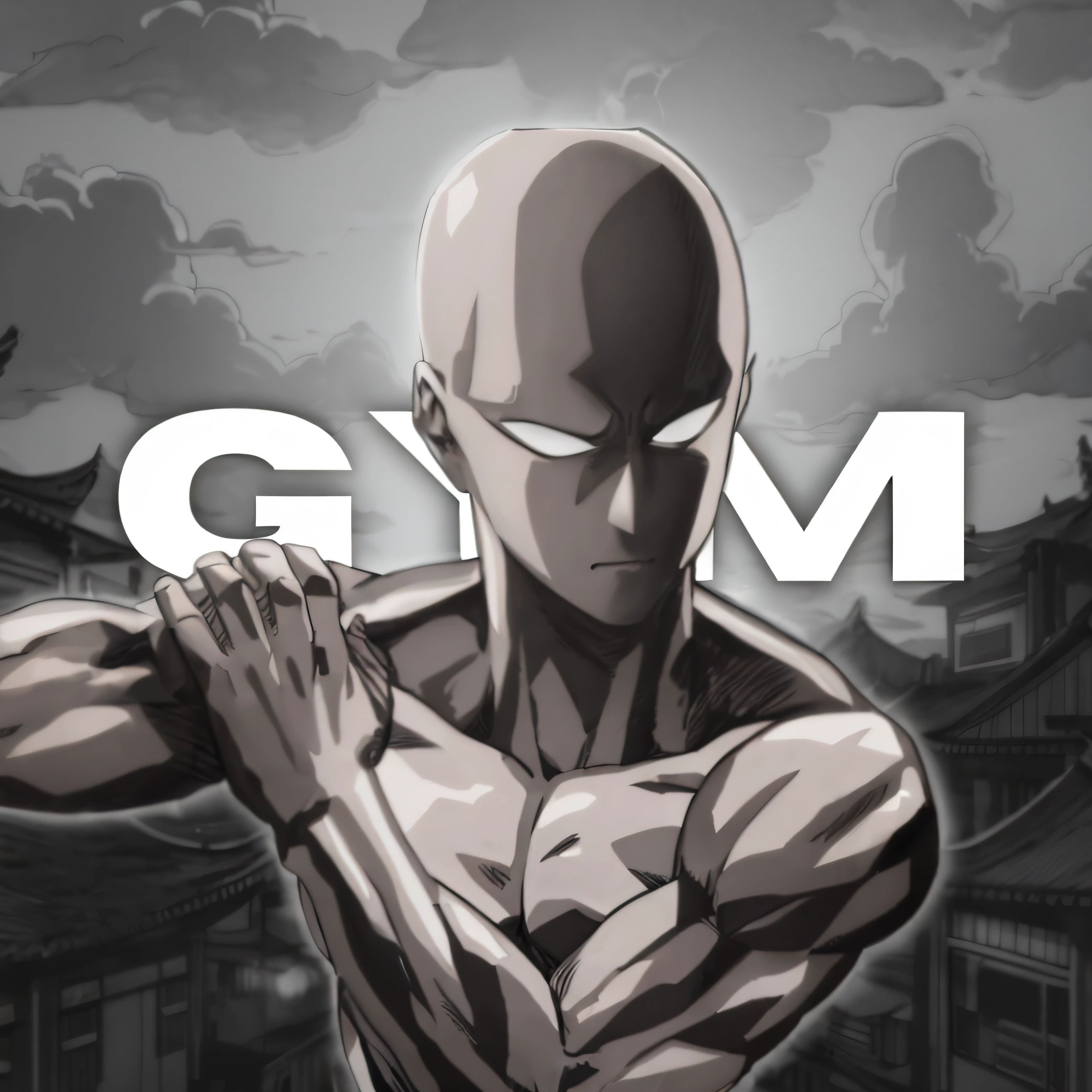 a closeup of a person with a fist in front of a building, Saitama, one punch man manga, Um homem de soco, dim dingy gym, Chef Saitama One Punch Man, background a gym, Saitama bonito, Retrato de Saitama, visual chave anime como Saitama, anatomical drawing of saitama, dingy gym, Genos, musculoso!