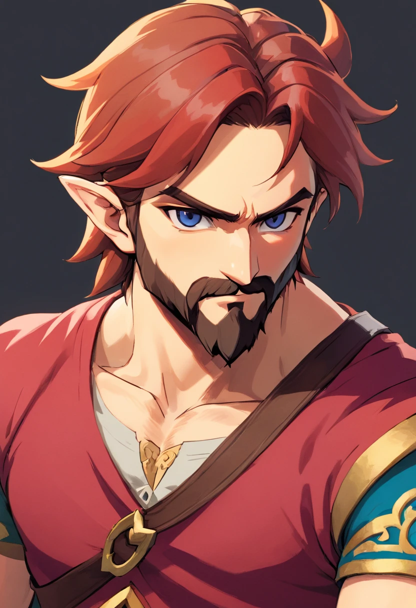 Un primer plano de un hombre con barba y camisa roja, Retrato de personaje de cuerpo completo, Retrato de cuerpo completo del personaje, Retrato de personaje de cuerpo completo, Personaje masculino, Markiplier, carnoso, muscular character, Retrato de cuerpo entero, Arte del personaje masculino humano, Retrato de alta calidad, Con barba Leonidas, pintado digitalmente, Retrato detallado de cuerpo completo, PNG sin comprimir