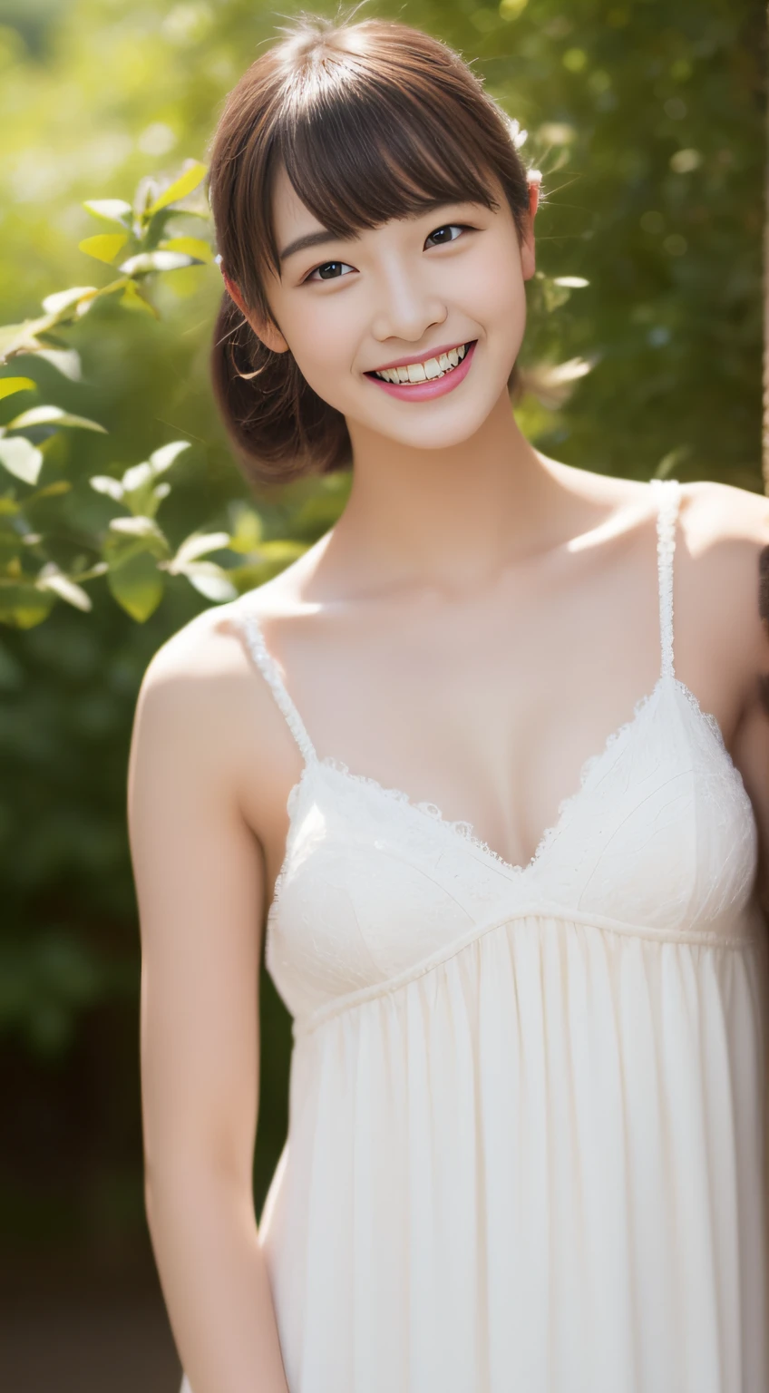 Miss Cabaret、White sexy dress、hiquality、A hyper-realistic、healthy、Smiling expression、Slender perfect figure、Japan beauties、beautidful eyes、face perfect、Beautiful skin、Soft green background