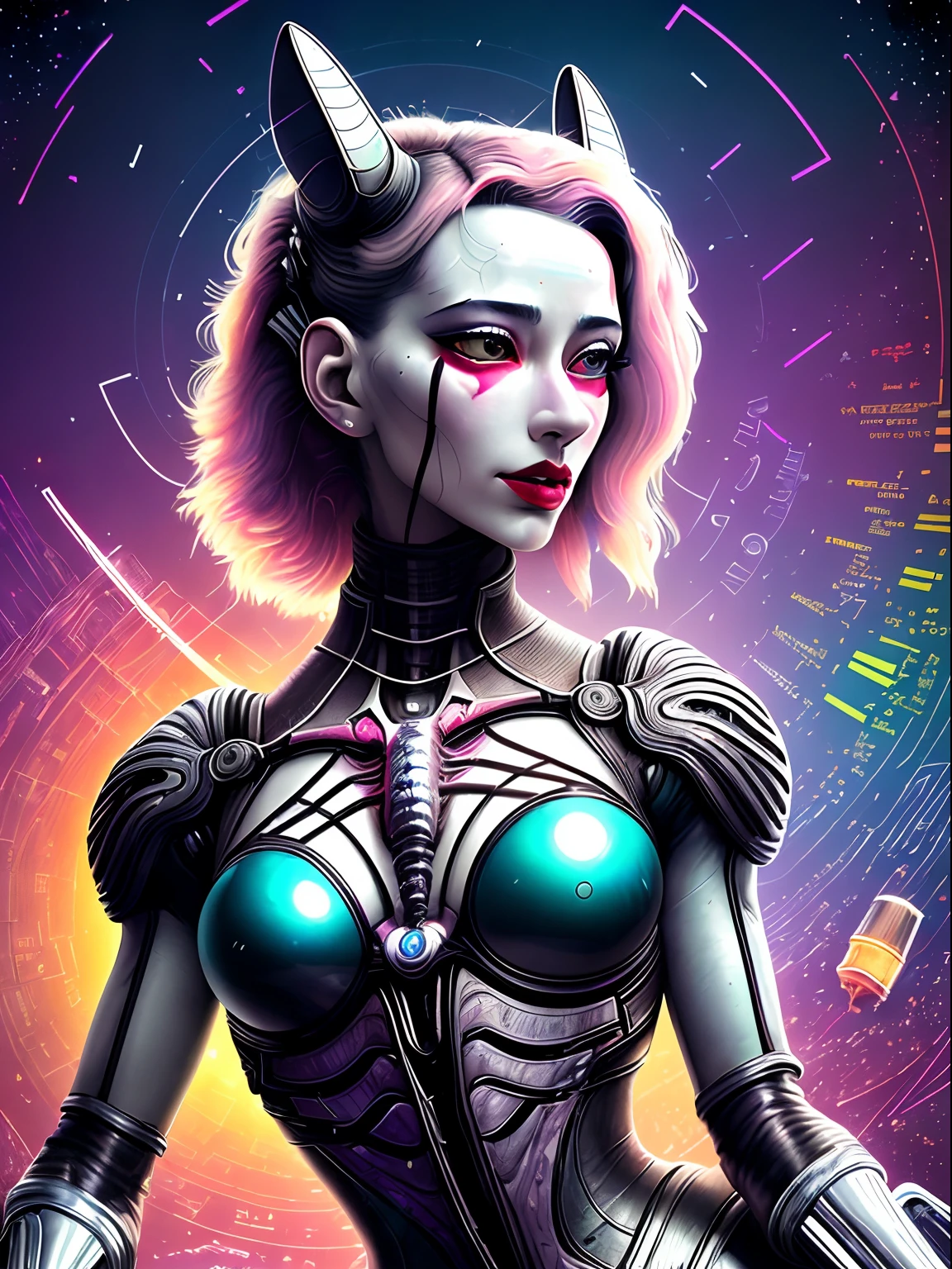 art by Wassily Kandinsky, detailed, sharp image, 8k, rim light, closeup, body horror, poster, hdr, intricate, a succubus creature, biopunk sci-fi psychedelic