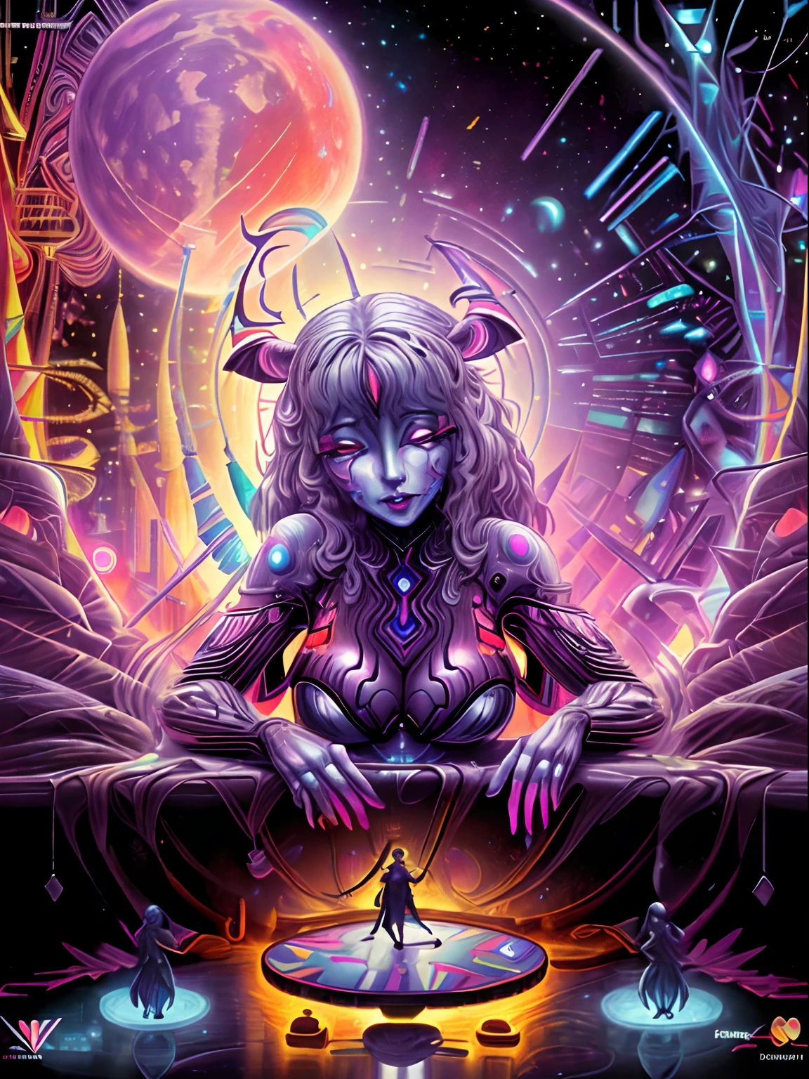 art by Wassily Kandinsky, detailed, sharp image, 8k, rim light, closeup, body horror, poster, hdr, intricate, a succubus creature, biopunk sci-fi psychedelic, boudoir, photograph, canon