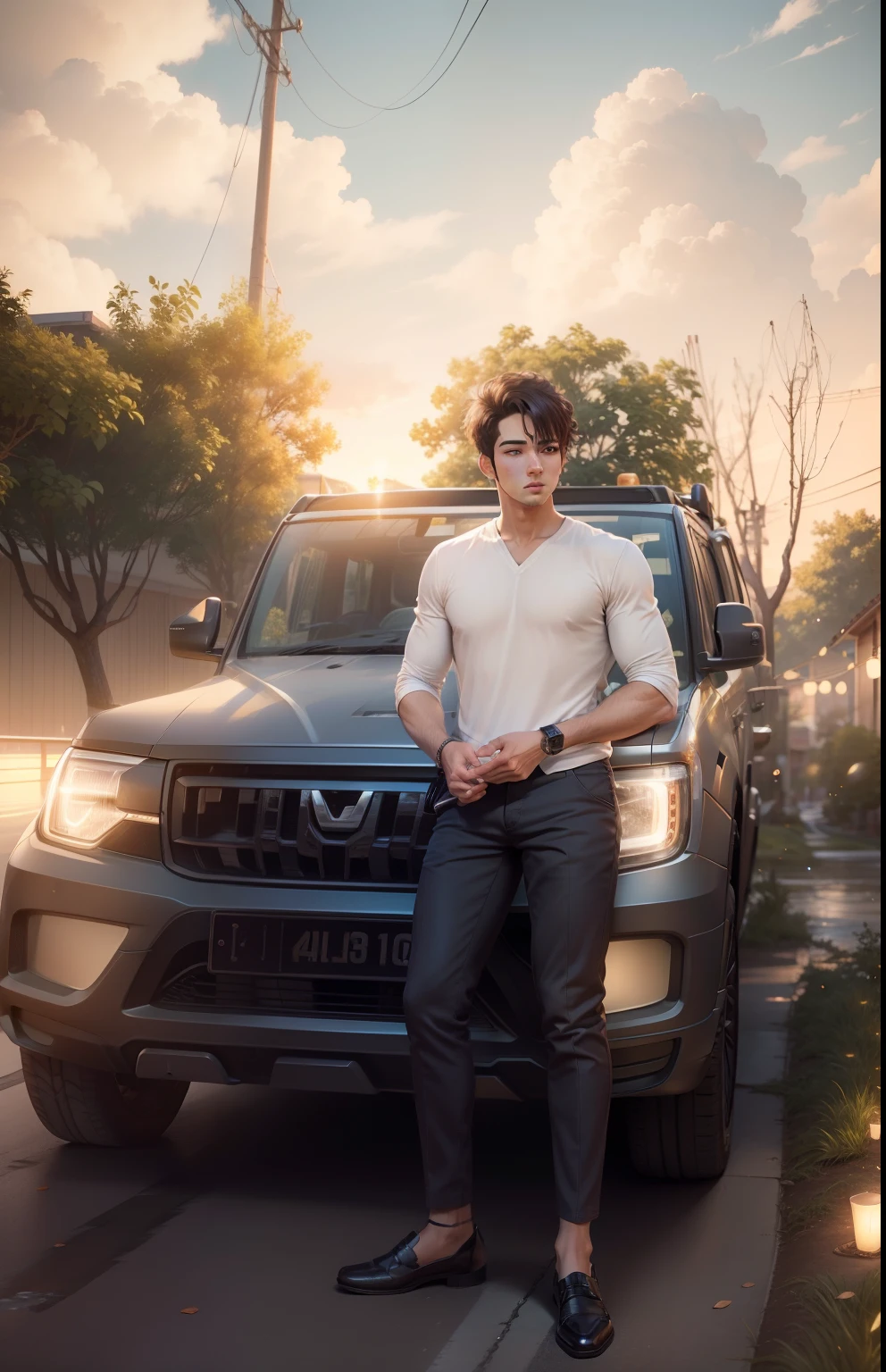 Handsome boy, realistic face, 4k, ultra Realistic, anime style
