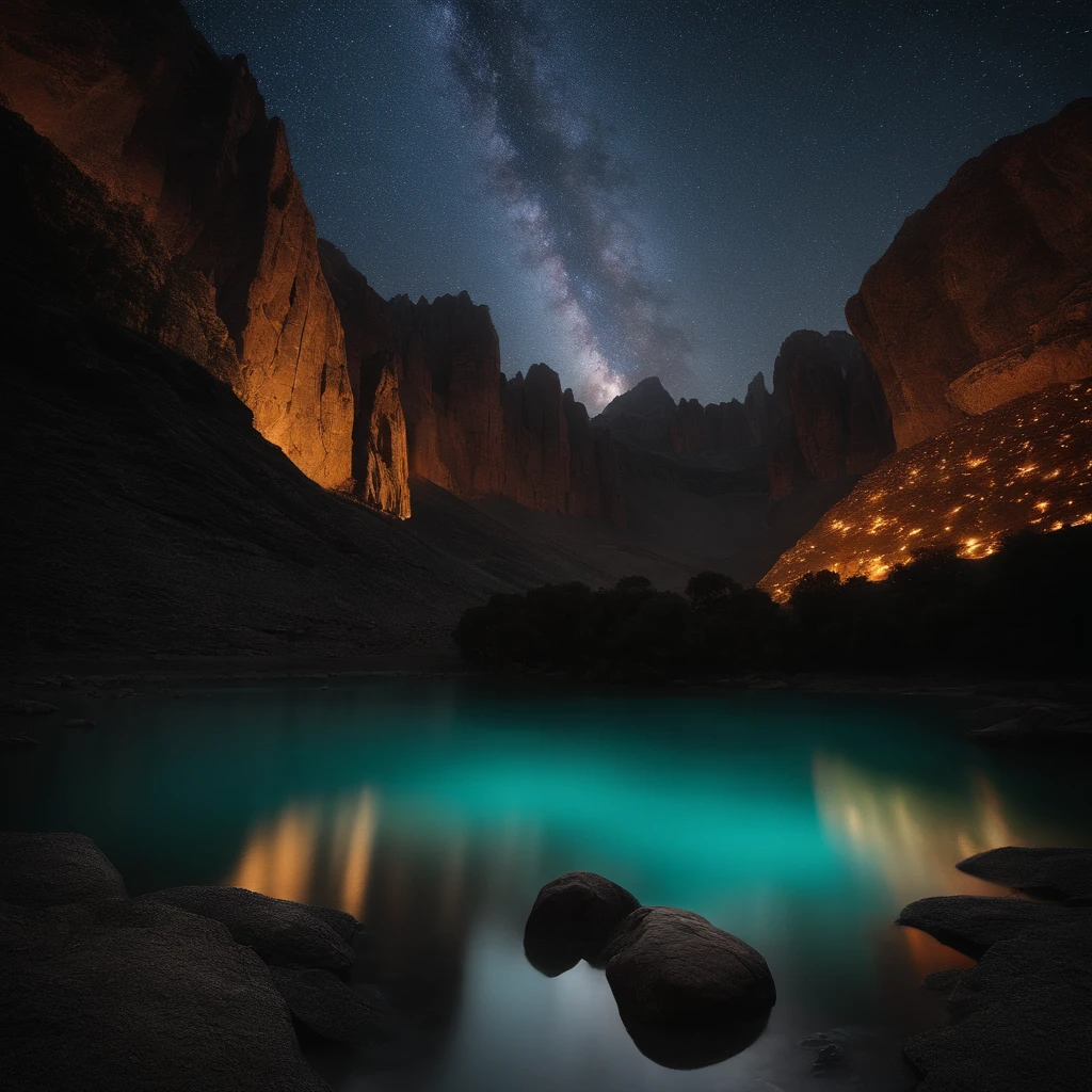 Agua, Mar, cielo oscuro, lluvia, Mountains, Estrellas, Starfall, Paisaje accidentado, majestic mountains, constelaciones en el cielo, via lactea, agujero oscuro, ambiente misterioso y oscuro, (((Dark))), (((Misterio))), ROCK