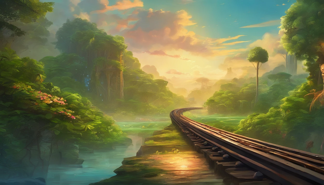 You can use the following prompt for Stable Diffusion to generate a beautiful piece of artwork centered around a minecart on a long track or rails moving across a beautiful jungle:
"(best quality,4k,8k,highres,masterpiece:1.2),ultra-detailed,(realistic,photorealistic,photo-realistic:1.37),oil painting,minecart moving on a long track,rails,jungle with lush greenery,serene atmosphere,tropical plants and trees,vibrant colors,sunlight filtering through the tree canopy,depth and perspective,immersive scenery,majestic landscape,horizon in the distance,peaceful and surreal ambiance,perfect balance of light and shadow,detailed textures,realistic depiction of foliage,attention to minute details,crystal clear reflection of the minecart in water,natural beauty captured in every brushstroke."