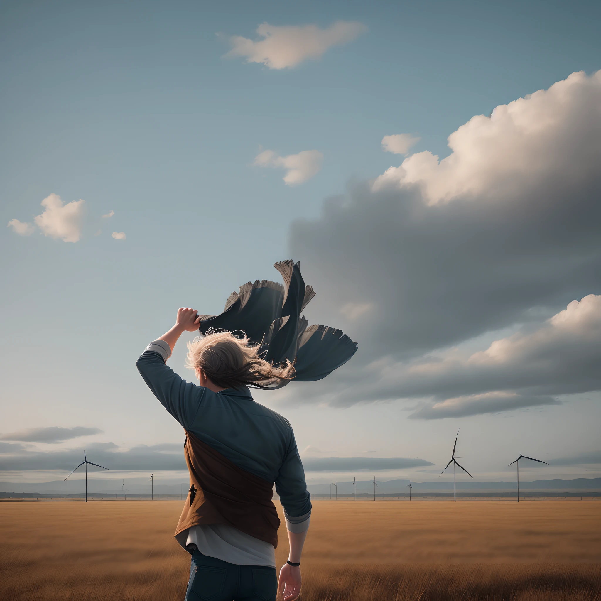 Man Receiving the Wind