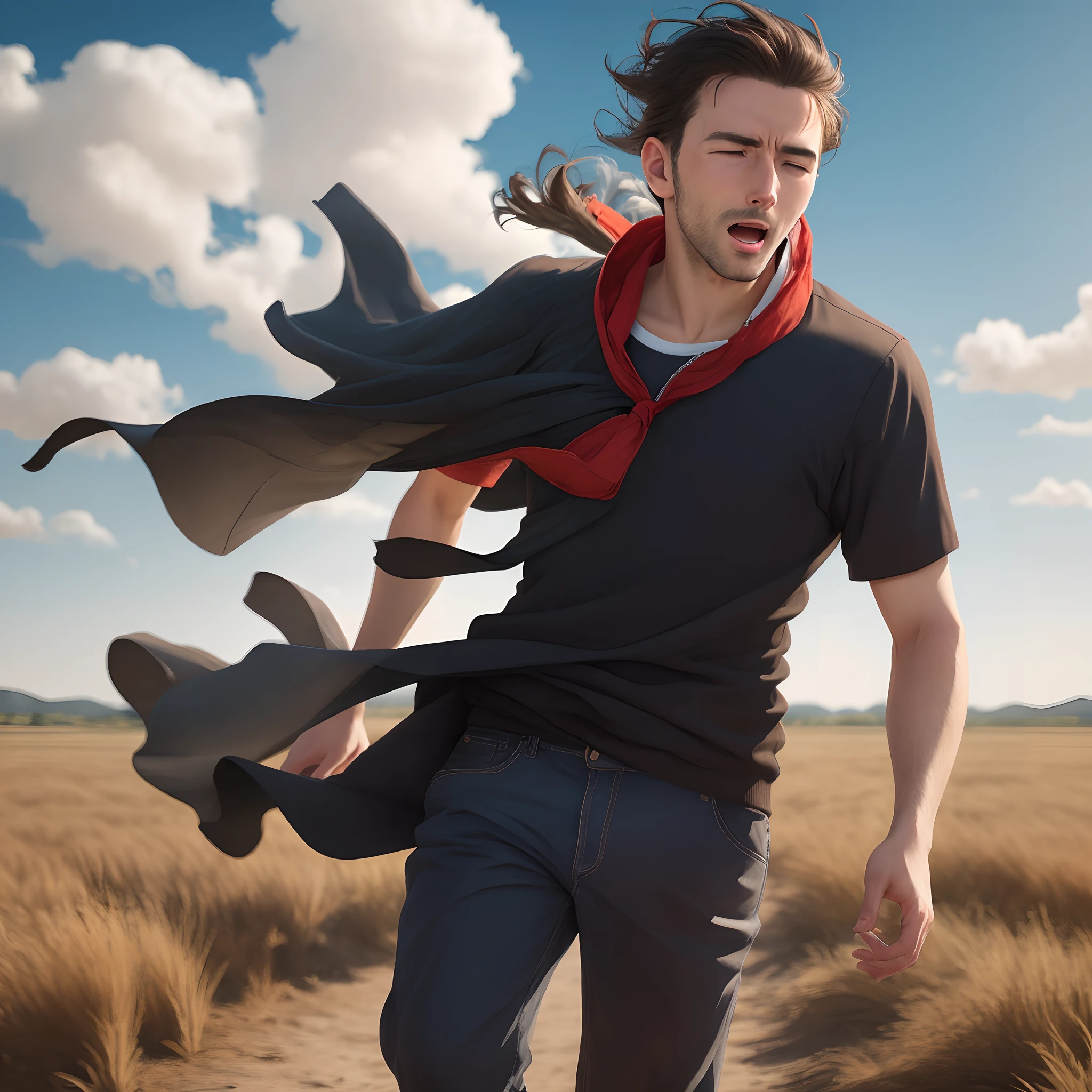 Man Receiving the Wind
