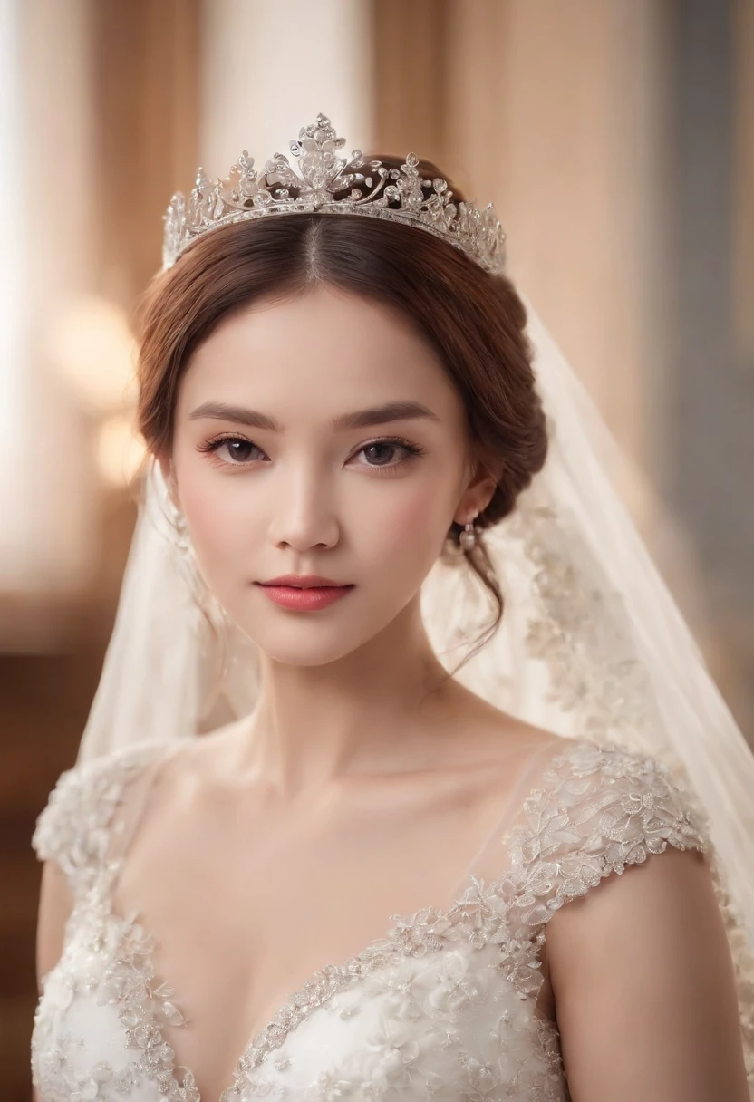 Japanese wedding fashion pattern,Wear a sari with a veil,Happy expression on face, Detal Face, Extremely realistic, 8K, insanely details, intricately details, Cinematic color graded, Sexual sexy, Big breasts and deep breasts, In bed sexy pose, On the bedroom bed