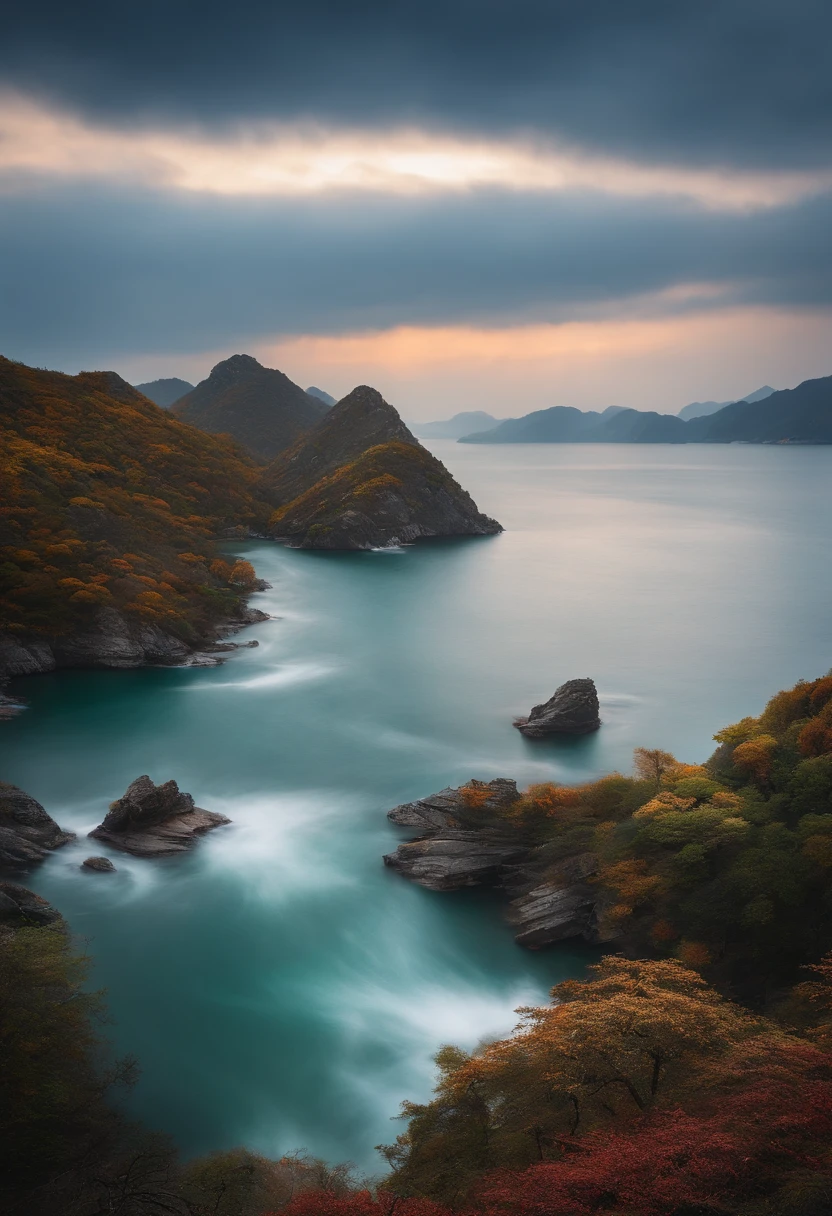 Need a landscape map,There must be the sea and the sky to hide the two words of Dongtai