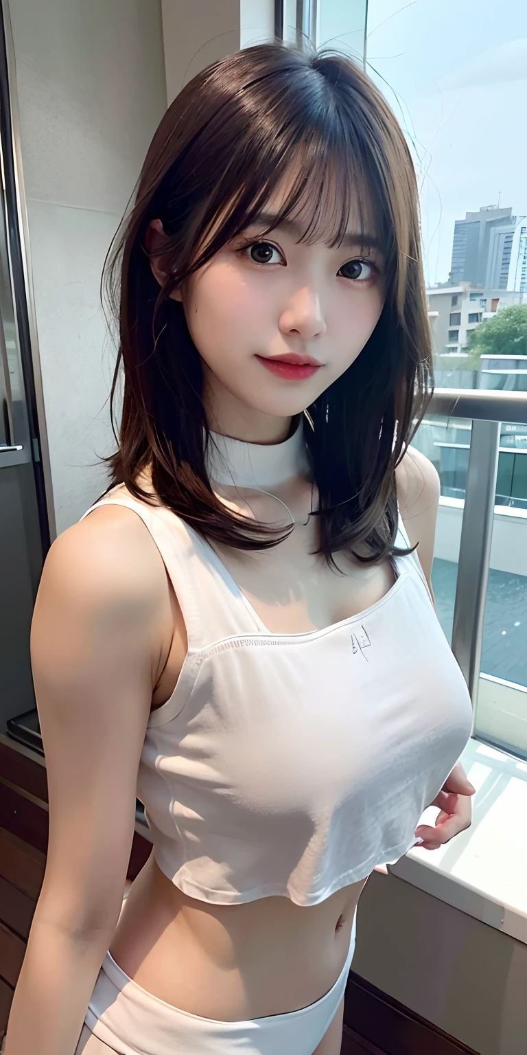 swim wears ,((Best Quality, 8K, masutepiece :1.3)), Whole body, Sharp Focus :1.2, A pretty woman with perfect figure :1.4, Slender Abs :1.2, ((dark brown hair, Big breasts :1.2)), (Night City View, Modern balcony :1.1), Highly detailed face and skin texture, Detailed eyes, 二重まぶた,