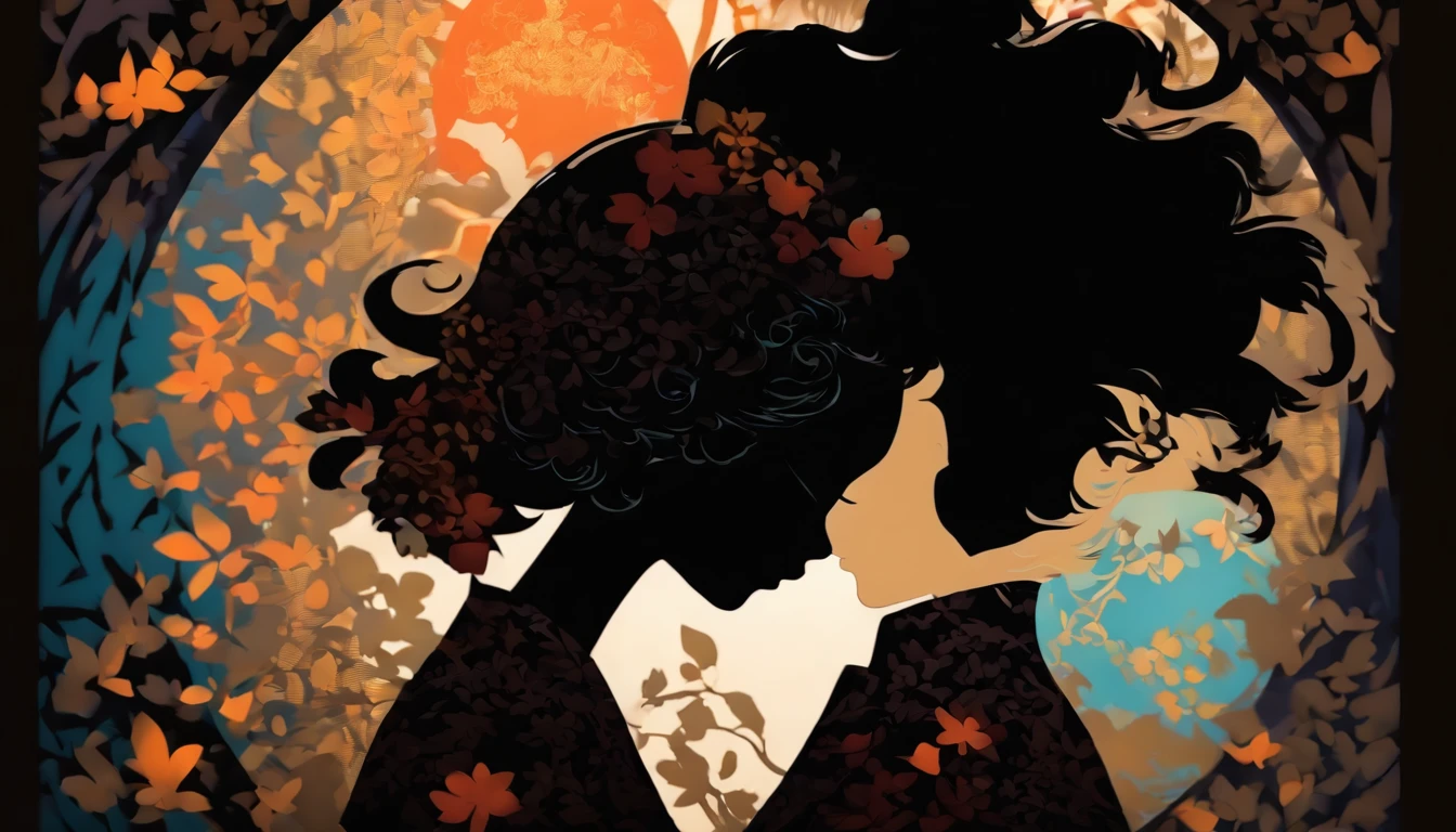 (Silhouette Art,cutouts:1.6)
(((Paper cutting art,A world where only black exists:1.3)

(Cowboy Shot),1 girl,Solo,
(Kimono Girl,profile:1.2),white, Clear and beautiful face,

BREAK
(The World of Silver)
Textured glass background,