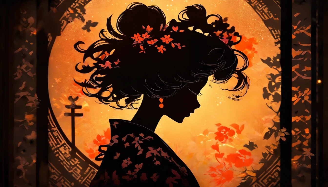 (Silhouette Art,cutouts:1.6)
(((Paper cutting art,A world where only black exists:1.3)
(Cowboy Shot),1 girl,Solo,
(Kimono Girl,profile:1.2),white, Clear and beautiful face,
BREAK
(The World of Silver)
Textured glass background,