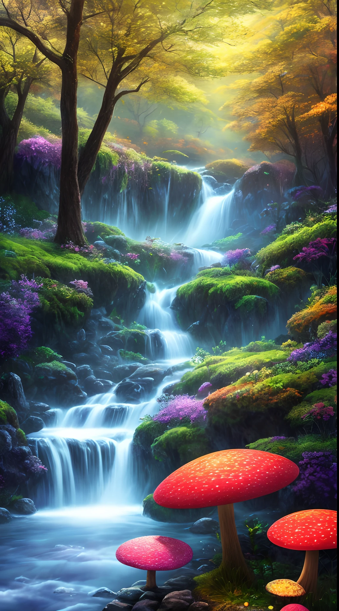 masterpiece, best quality, high quality,extremely detailed CG unity 8k wallpaper, An enchanting and dreamy scene of a fantasy forest, with towering trees, glowing mushrooms, and hidden fairy glens, creating a sense of mystique and enchantment, artstation, digital illustration, intricate, trending, pastel colors, oil paiting, award winning photography, Bokeh, Depth of Field, HDR, bloom, Chromatic Aberration ,Photorealistic,extremely detailed, trending on artstation, trending on CGsociety, Intricate, High Detail, dramatic, art by midjourney