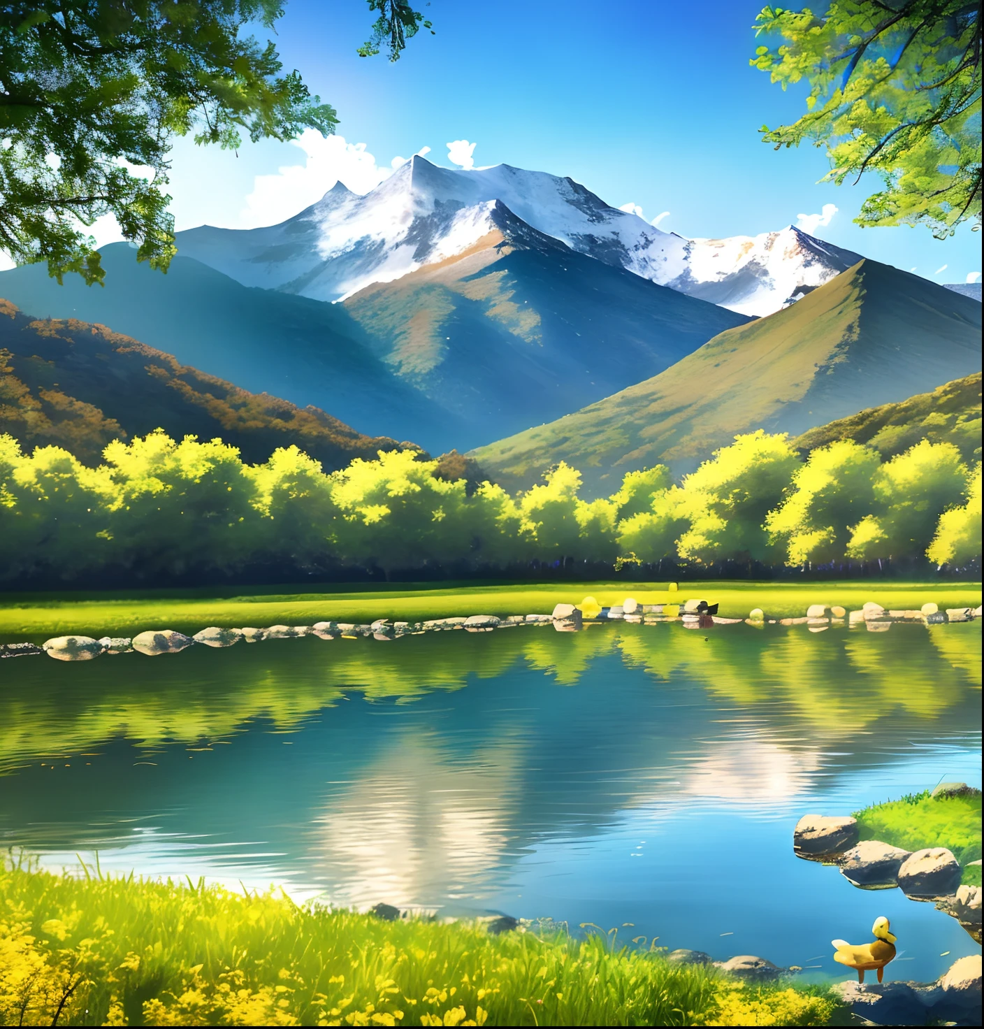 The tranquil surface of the lake reflects the golden sun,Willow trees sway gently on the shore,A few ducks swim leisurely。
Under the starry night sky,The wilderness seemed to be sprinkled with moonlight,Mountains loom in the distance,Picturesque。
In the woods in autumn,Golden fallen leaves cover the ground,Step on it and make a rustling sound,It's tranquil。
The snow-capped peaks sparkle in the sun,The creek babbling down the mountain,Jackdaws leisurely forage。
The bamboo forest is greener after the spring rains,The tips of the bamboo shoots broke through the ground,The fresh earthy smell is refreshing。