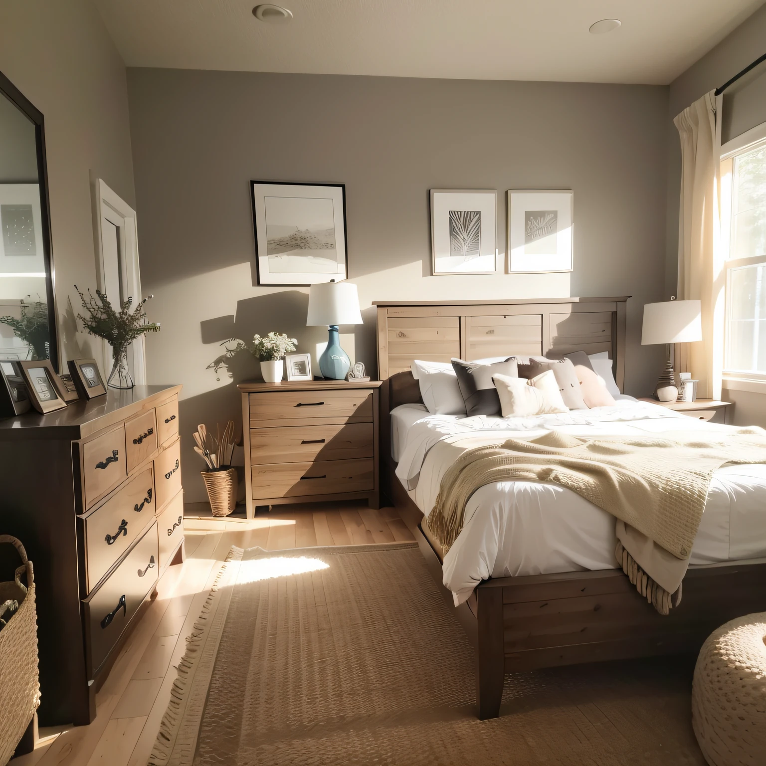 modern rustic bedroom furniture with Nightstand and Dresser Placement