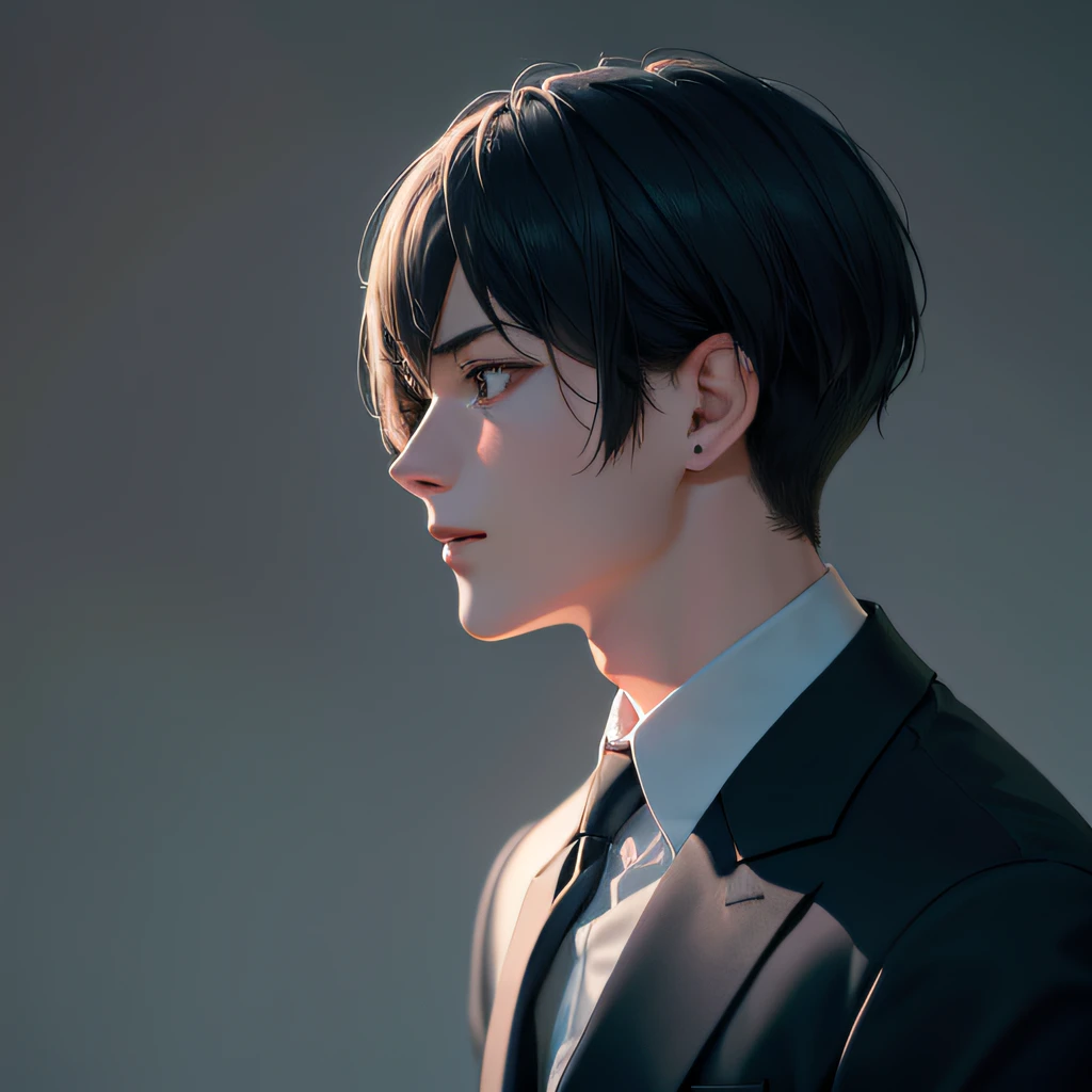 attractive profile photo､Masterpiece､Ultra-precise rendering､Beautiful and cool young man､wearing a business suit､I look at this and chuckle、Reliable､A reliable young man､Savior of the world､simple design､most beautiful image､4K