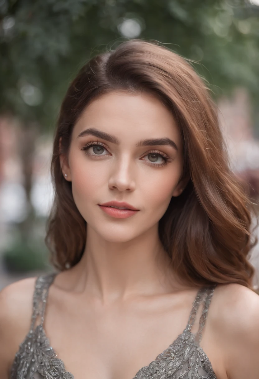 (masterpiece, best quality), beautiful woman, detailed sleeveless turtleneck top, pants, necklace, wavy hair, perfect face, beautiful face, alluring, big gorgeous eyes, open mouth, happy, perfect slim fit body, (outdoor), city streets, new york, bright colors