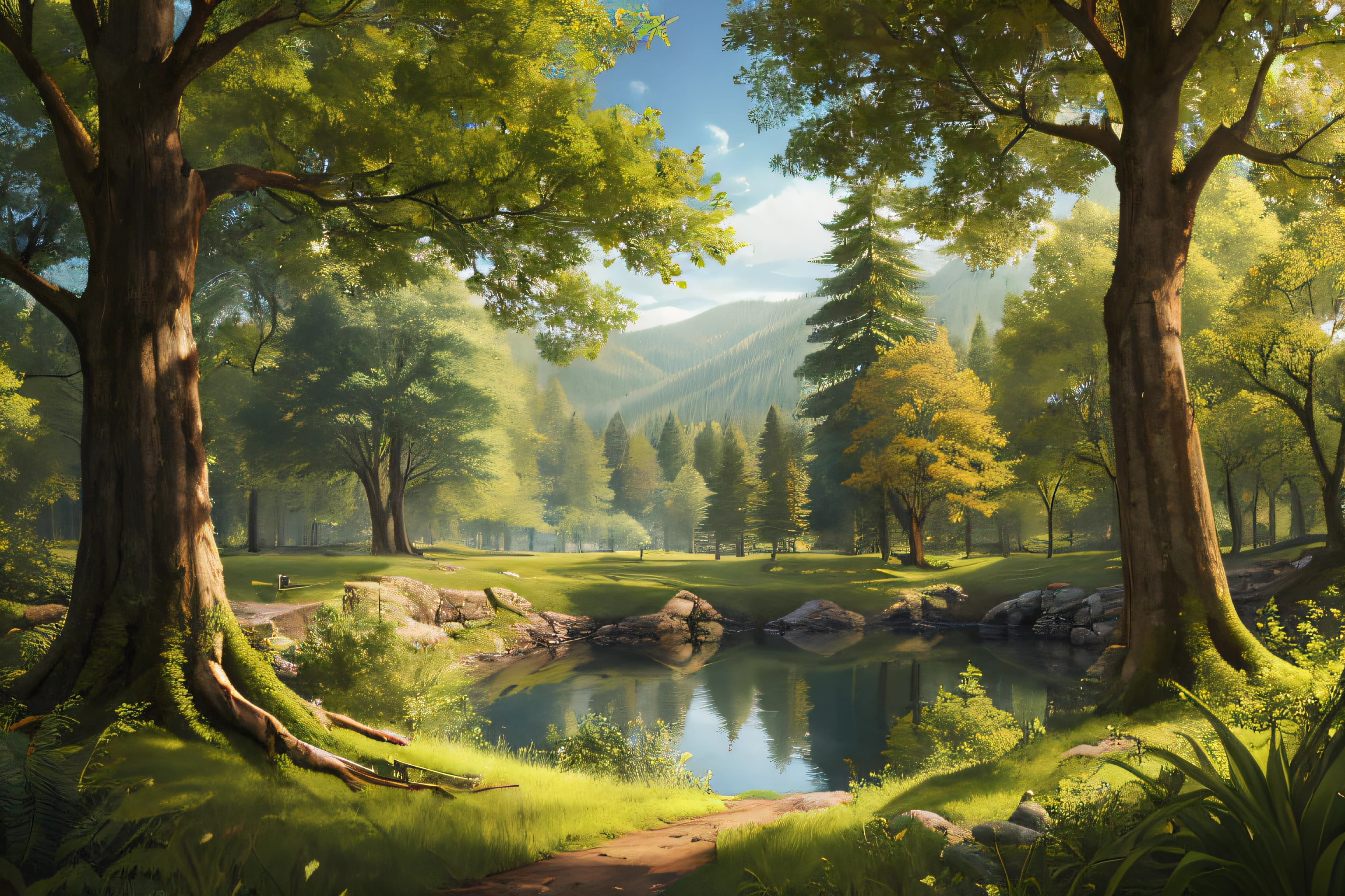 ln the forest,naturey,Tree holes,Landscape poster