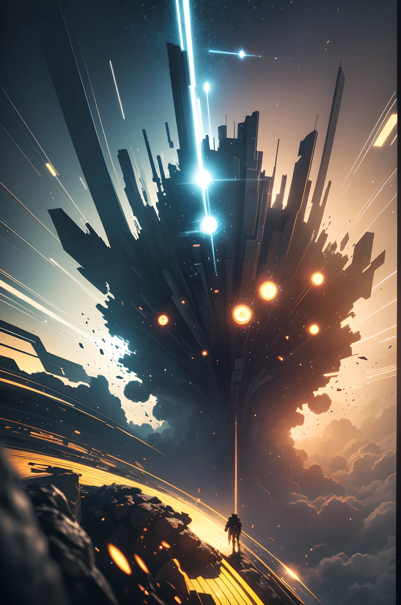 technology, abstract concept art, 8k, cinematic, epic, dramatic, particles, bright lighting, masterpiece