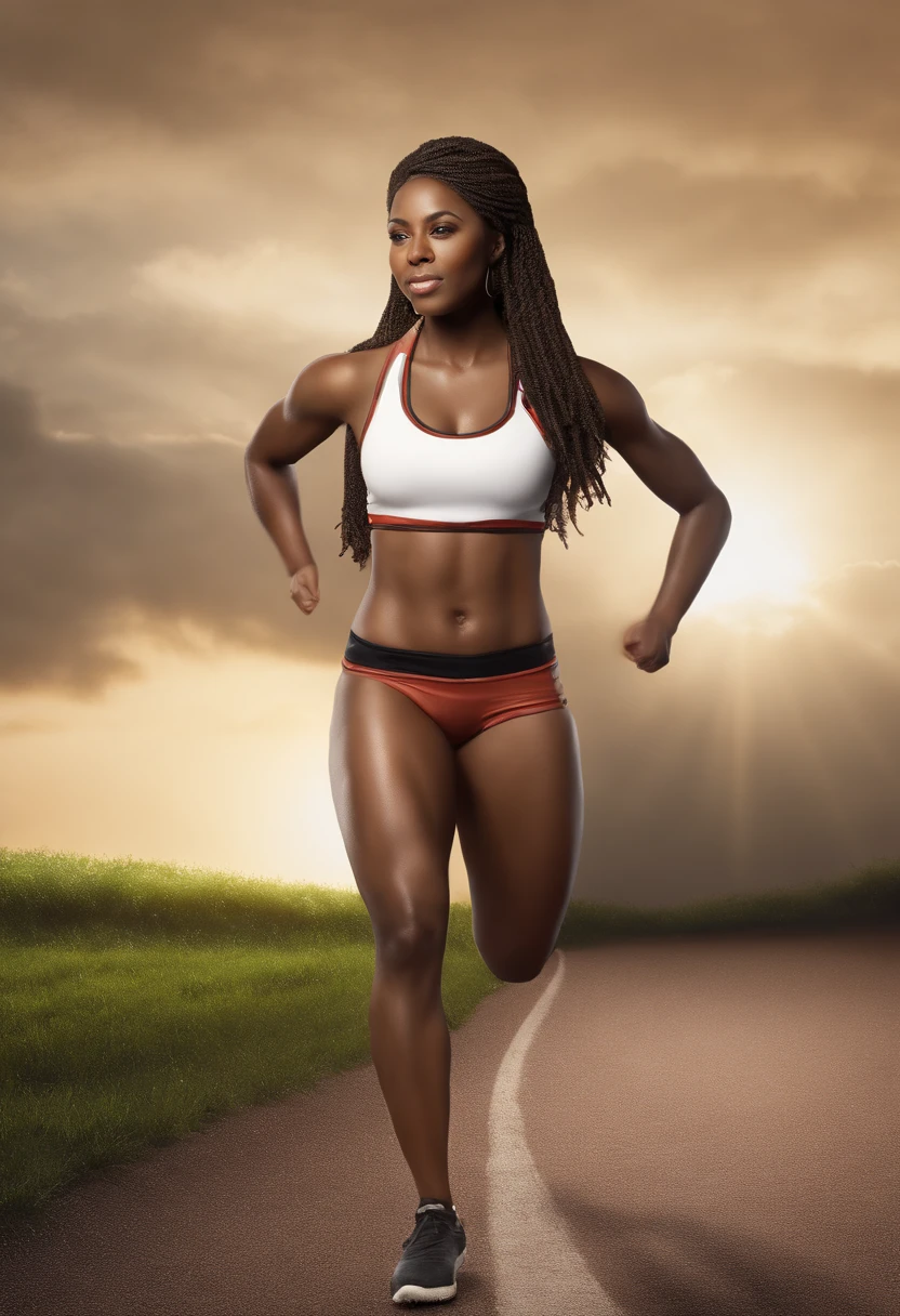 beautiful mature african college girl, in track outfit, outside on track field, ((slim, petite)), photorealistic, photo, masterpiece, realistic, realism, photorealism, high contrast, photorealistic digital art trending on Artstation 8k HD high definition detailed realistic, detailed, skin texture, hyper detailed, realistic skin texture, armature, best quality, ultra high res, (photorealistic:1.4),, high resolution, detailed, raw photo, sharp re, by lee jeffries nikon d850 film stock photograph 4 kodak portra 400 camera f1.6 lens rich colors hyper realistic lifelike texture dramatic lighting unrealengine trending on artstation cinestill 800,