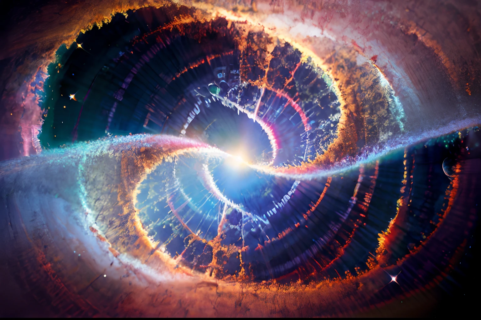 8K, RAW photo, Best quality, A high resolution:1.2), (Realistic, photo-realistic:1.37), Starcloud, swirles，Tai Chi shape，taichi，core，Double helix，stars, stars in background, milky ways,galaxy in background, Milky_way , Reflectors , [Sparkle_Background], flare, space, Deep space, Picturesque, black hole , Supermassive black holes , Twilight, [Starry_Background], Bright white, Bright blue, Red, Orange, Cyan, Yellow, purple, Pink, Green, Azure , mid-air_Fireworks,