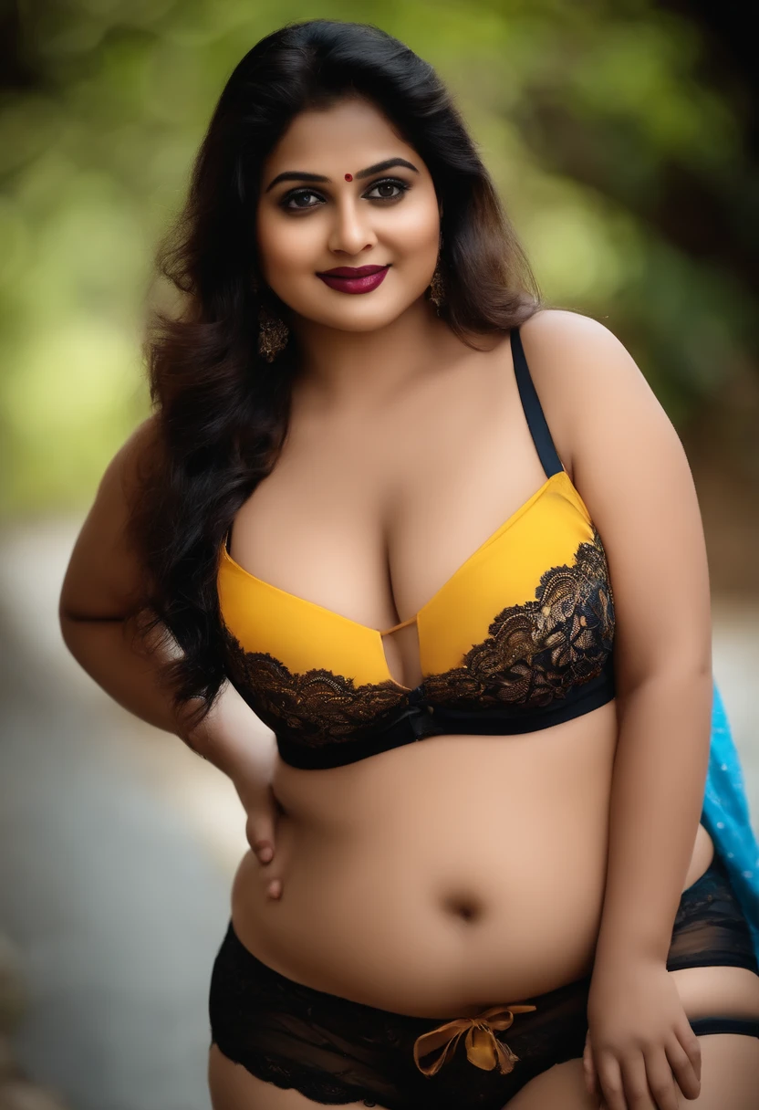 A beautiful chubby plus size girl in bra and panty from Kanpur India